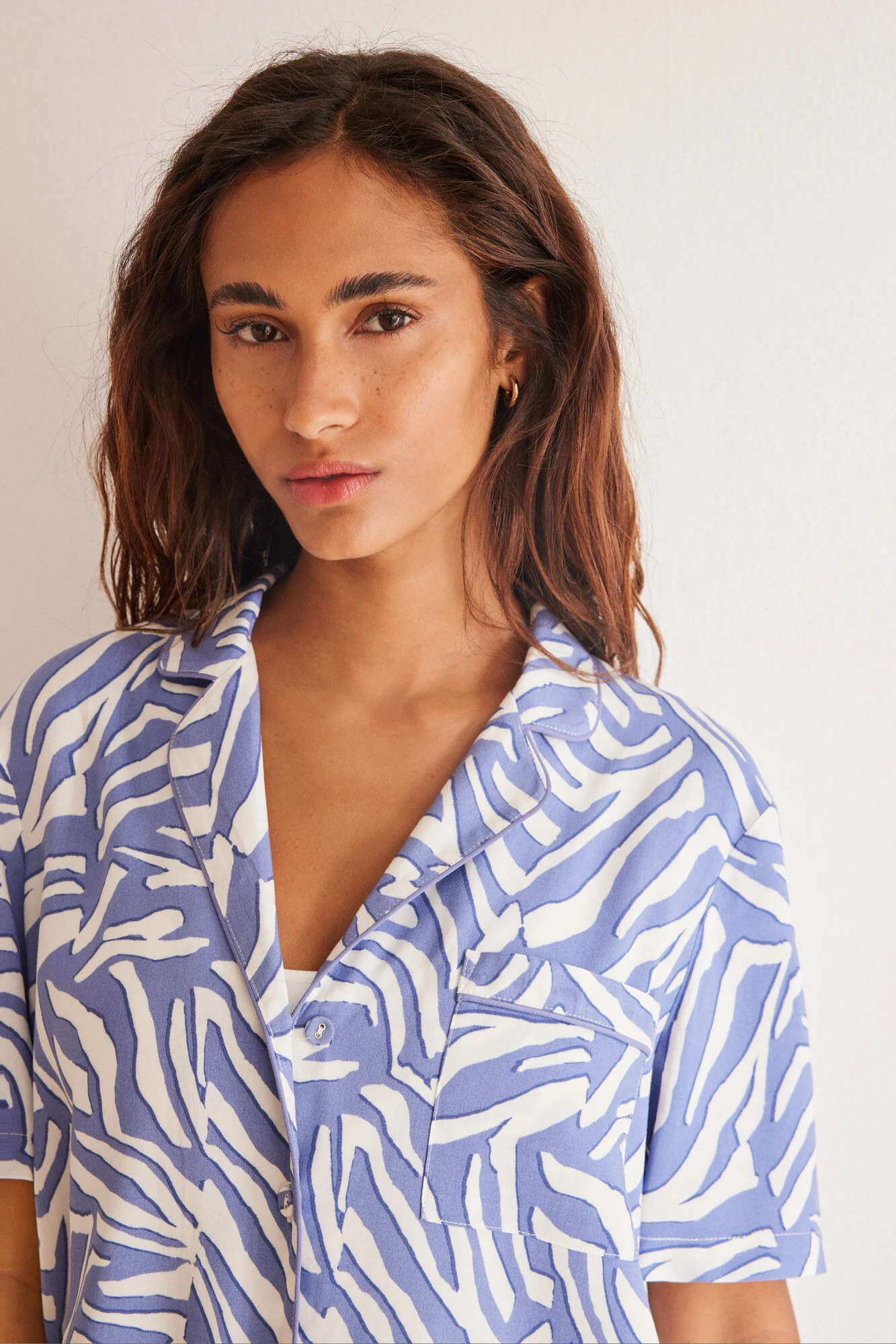 Classic blue capri zebra pyjamas - Image 2