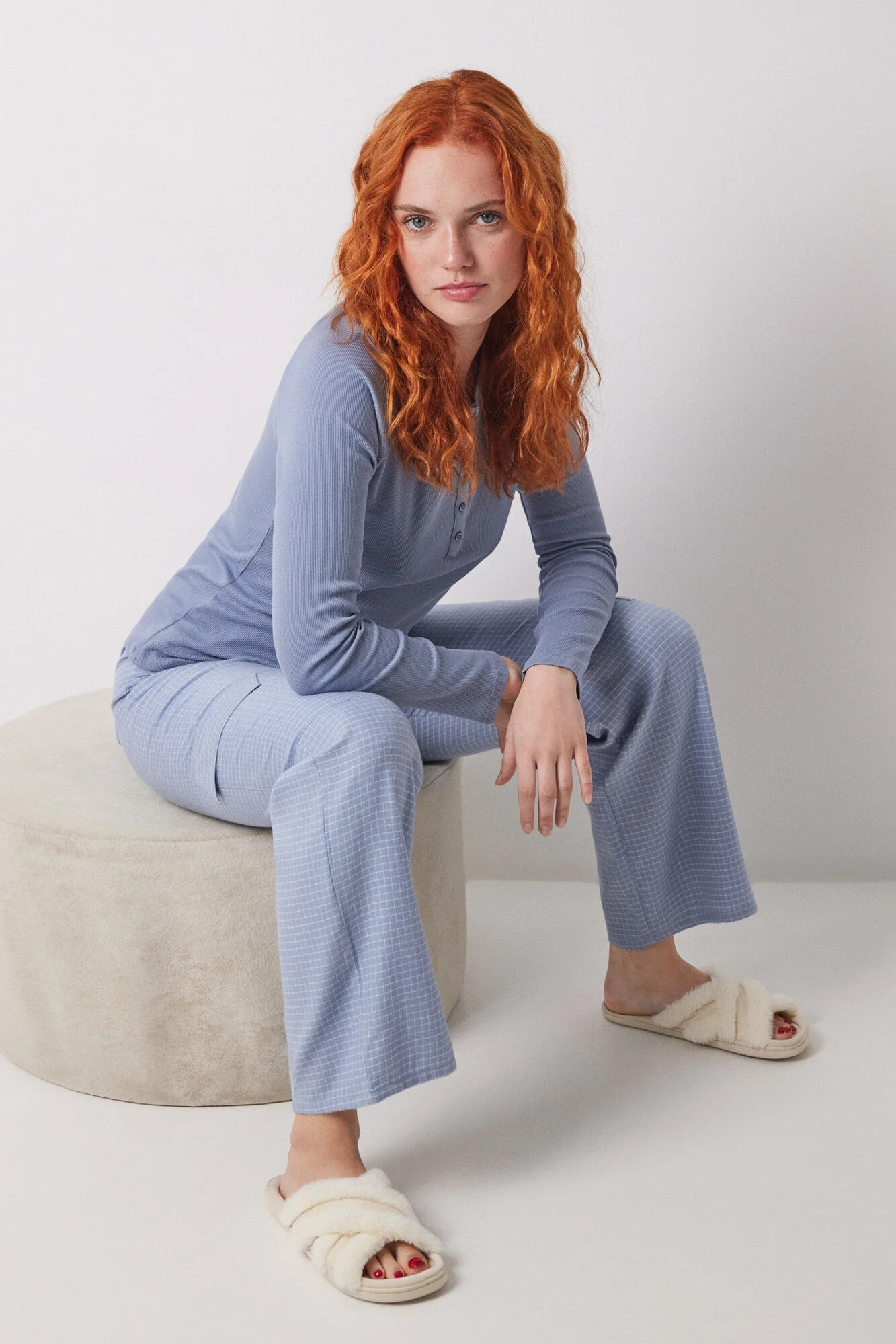 Blue ribbed long sleeve T-shirt - Image 5