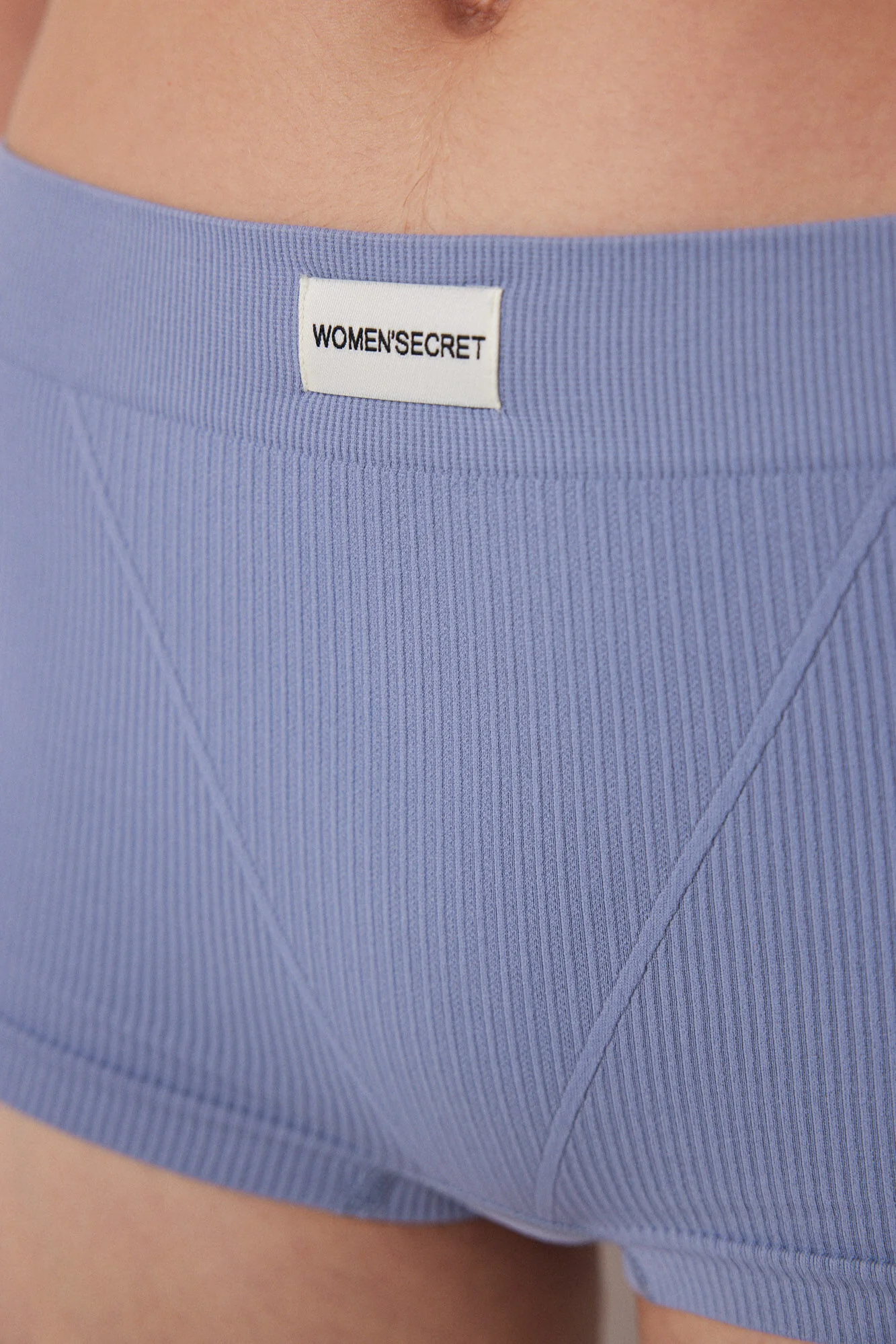 Blue seamless ribbed culottes - Image 3