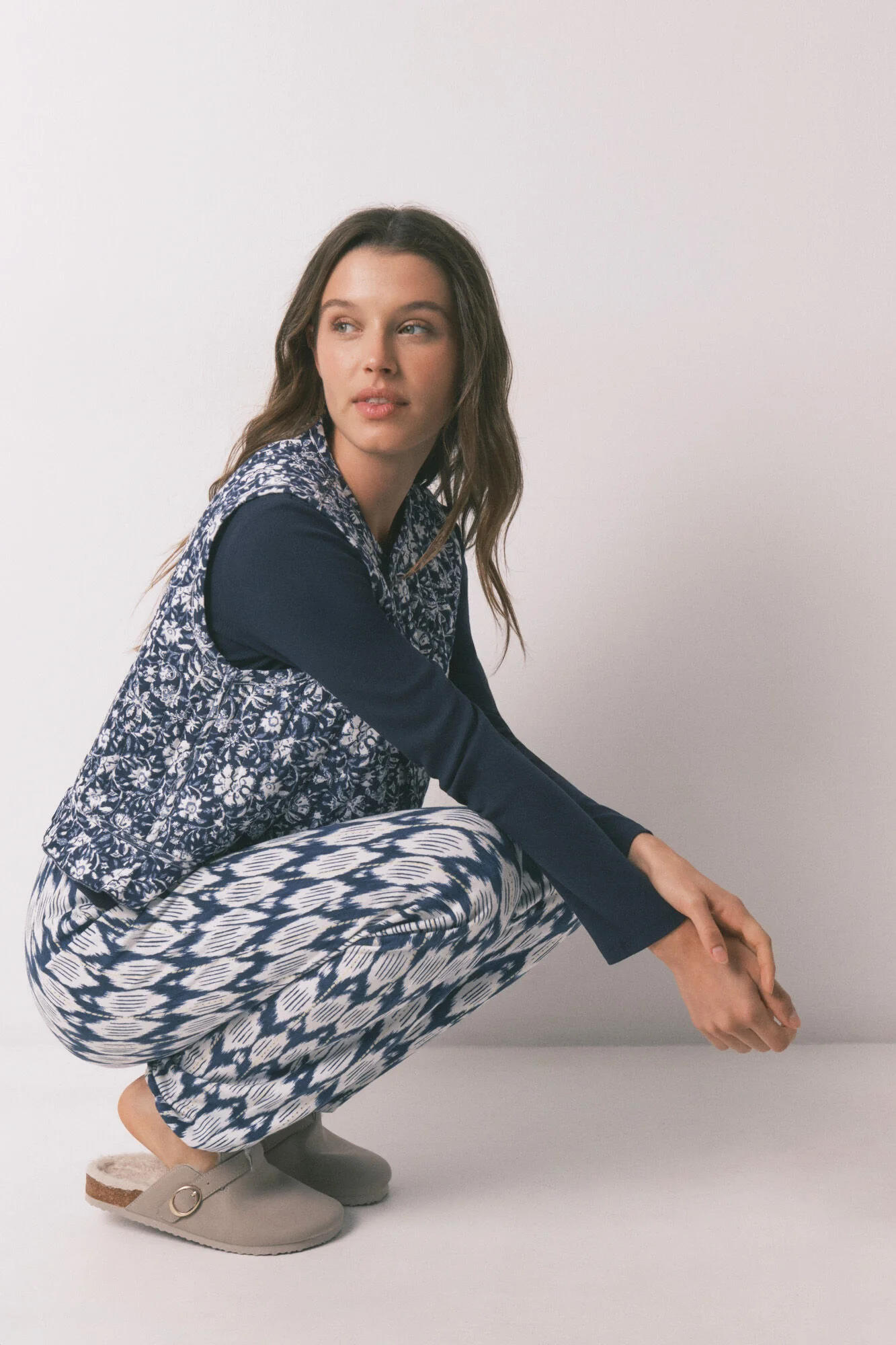 Boho print long trousers - Image 4