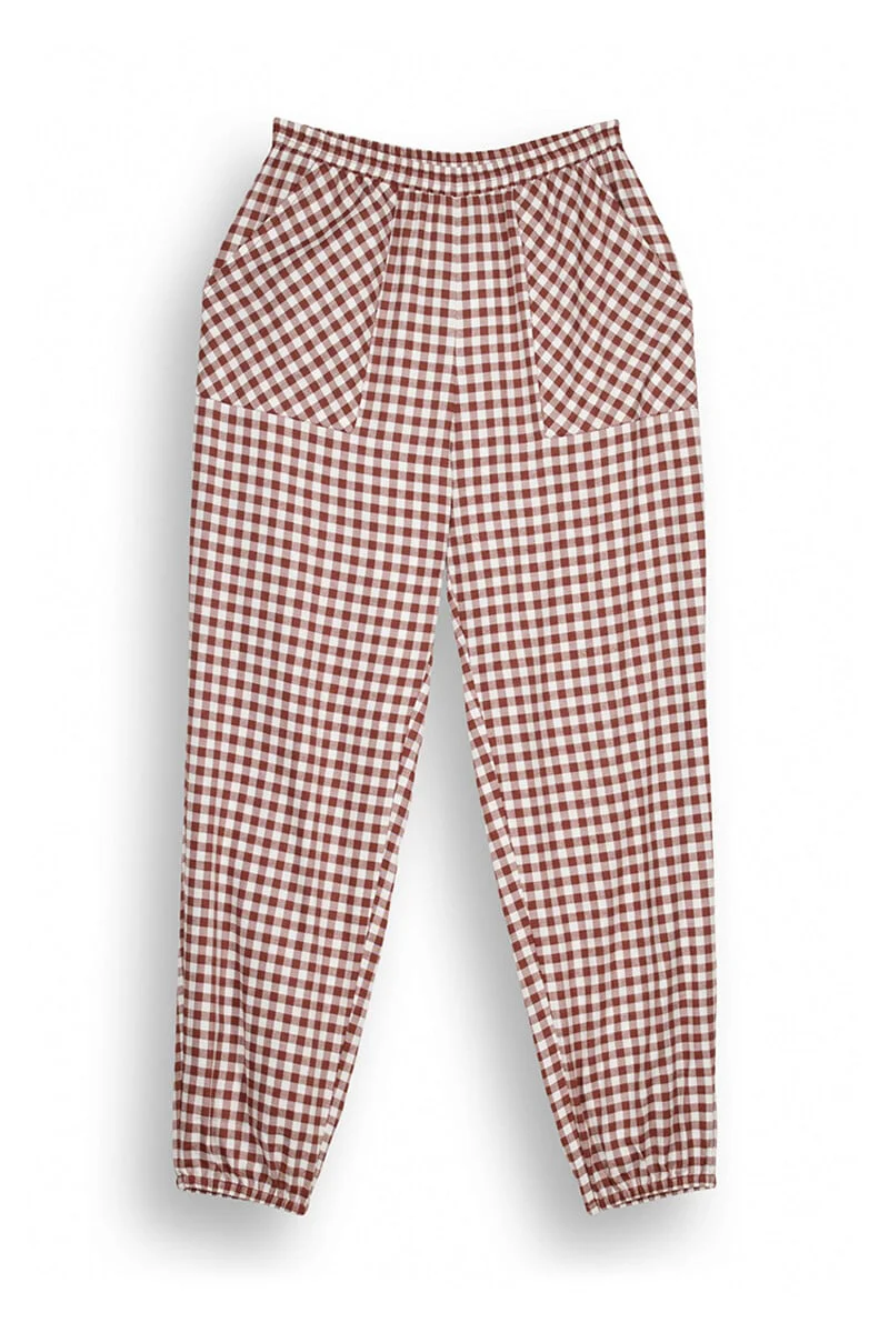 Gingham print skinny long pants - Image 6