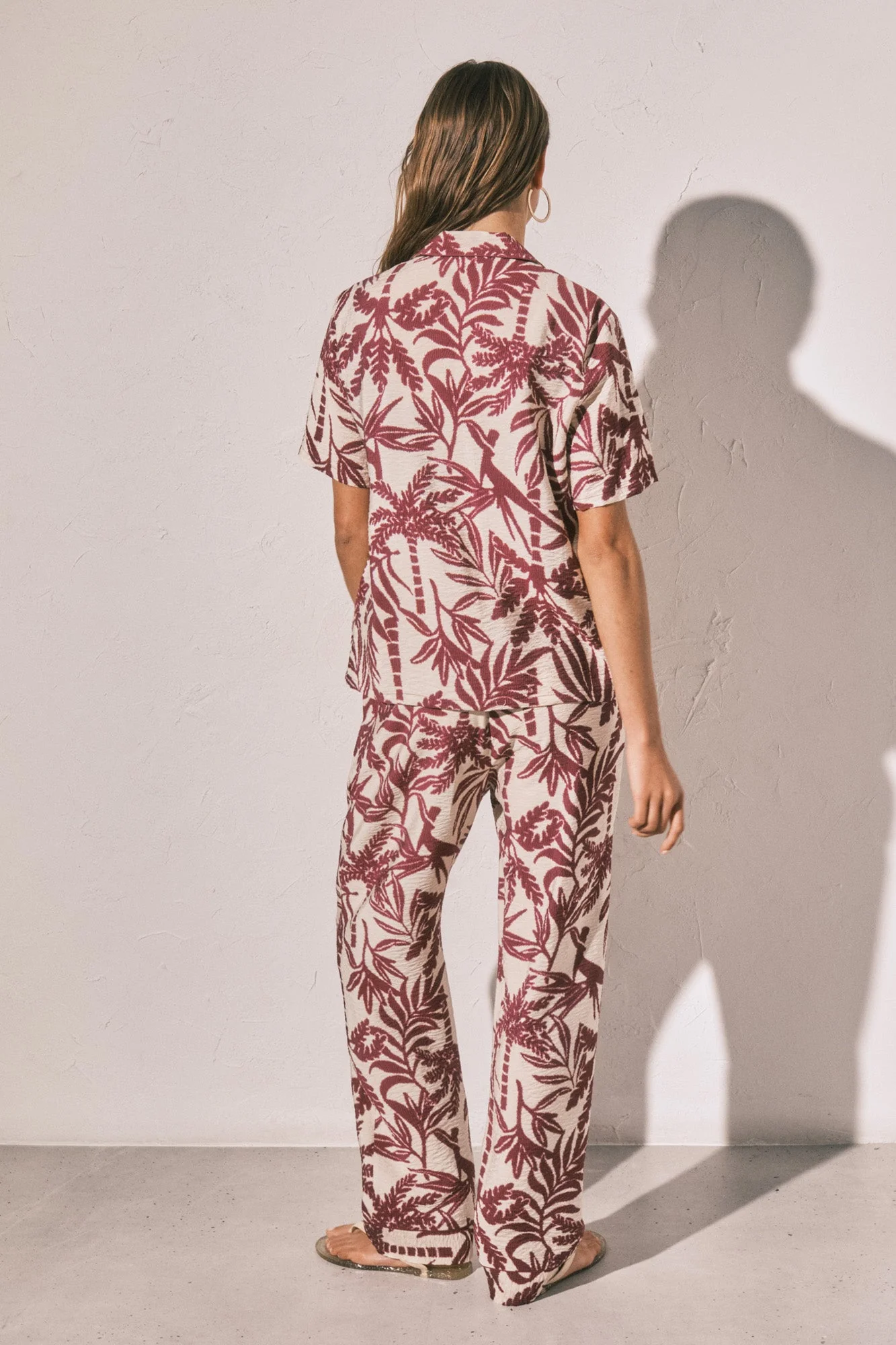 Burgundy classic long pyjamas - Image 5