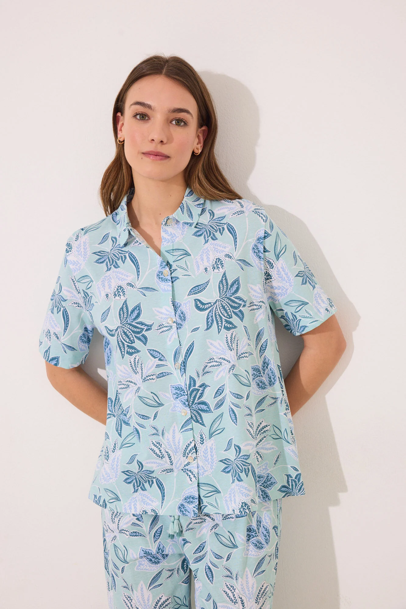Capri classic pyjamas 100% cotton flowers - Image 3