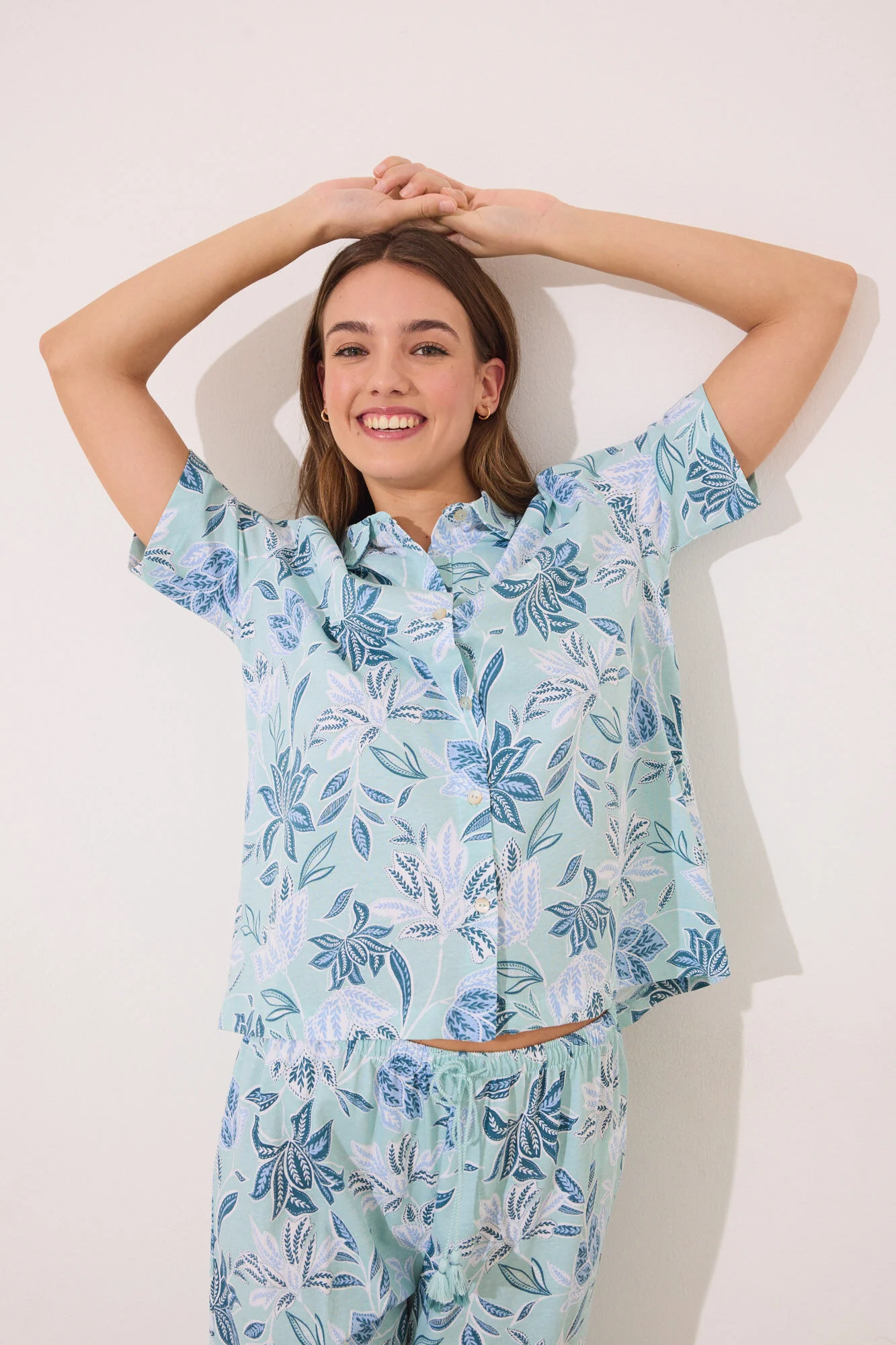 Capri classic pyjamas 100% cotton flowers - Image 4