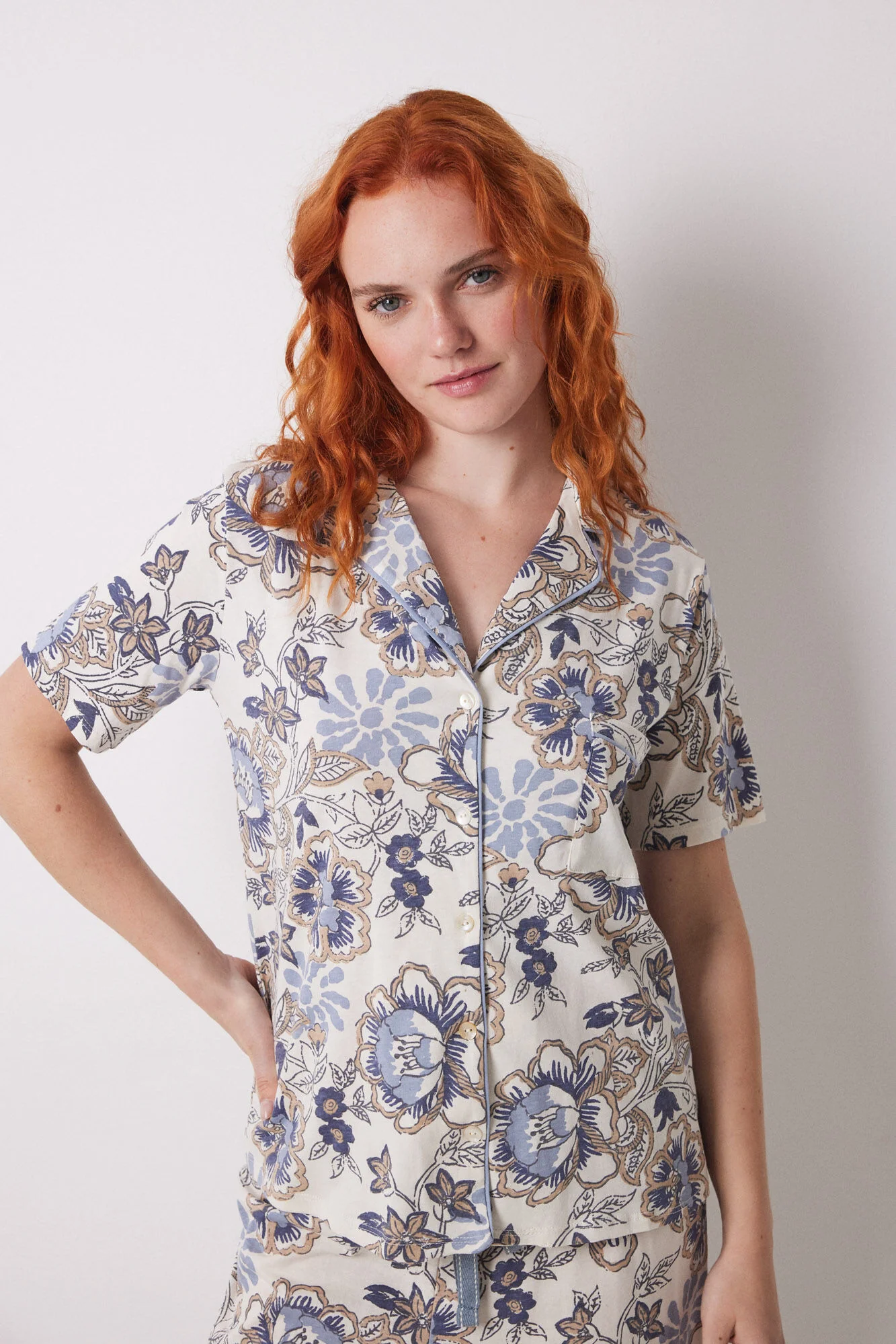 Capri classic pyjamas 100% cotton flowers - Image 5