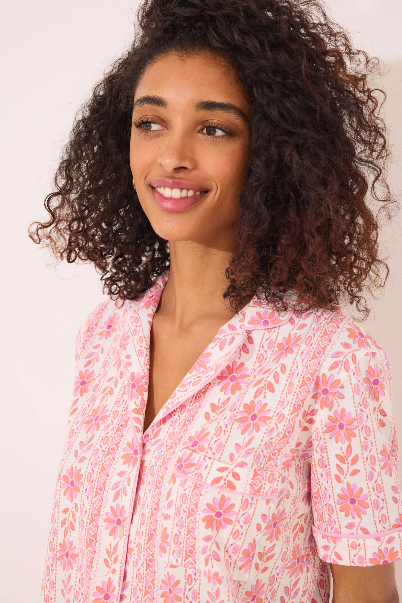 Capri classic pyjamas 100% cotton flowers - Image 4