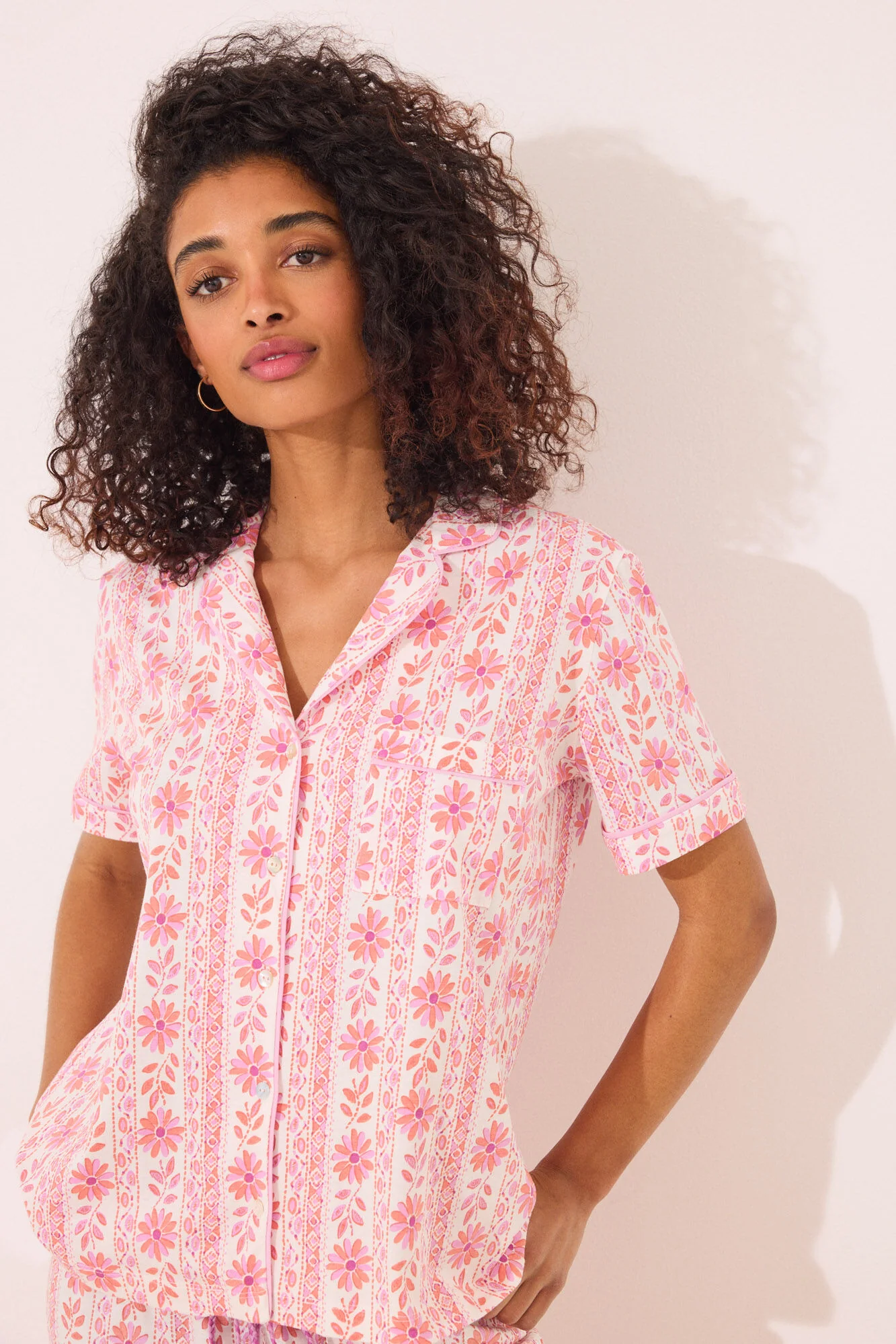 Capri classic pyjamas 100% cotton flowers - Image 6