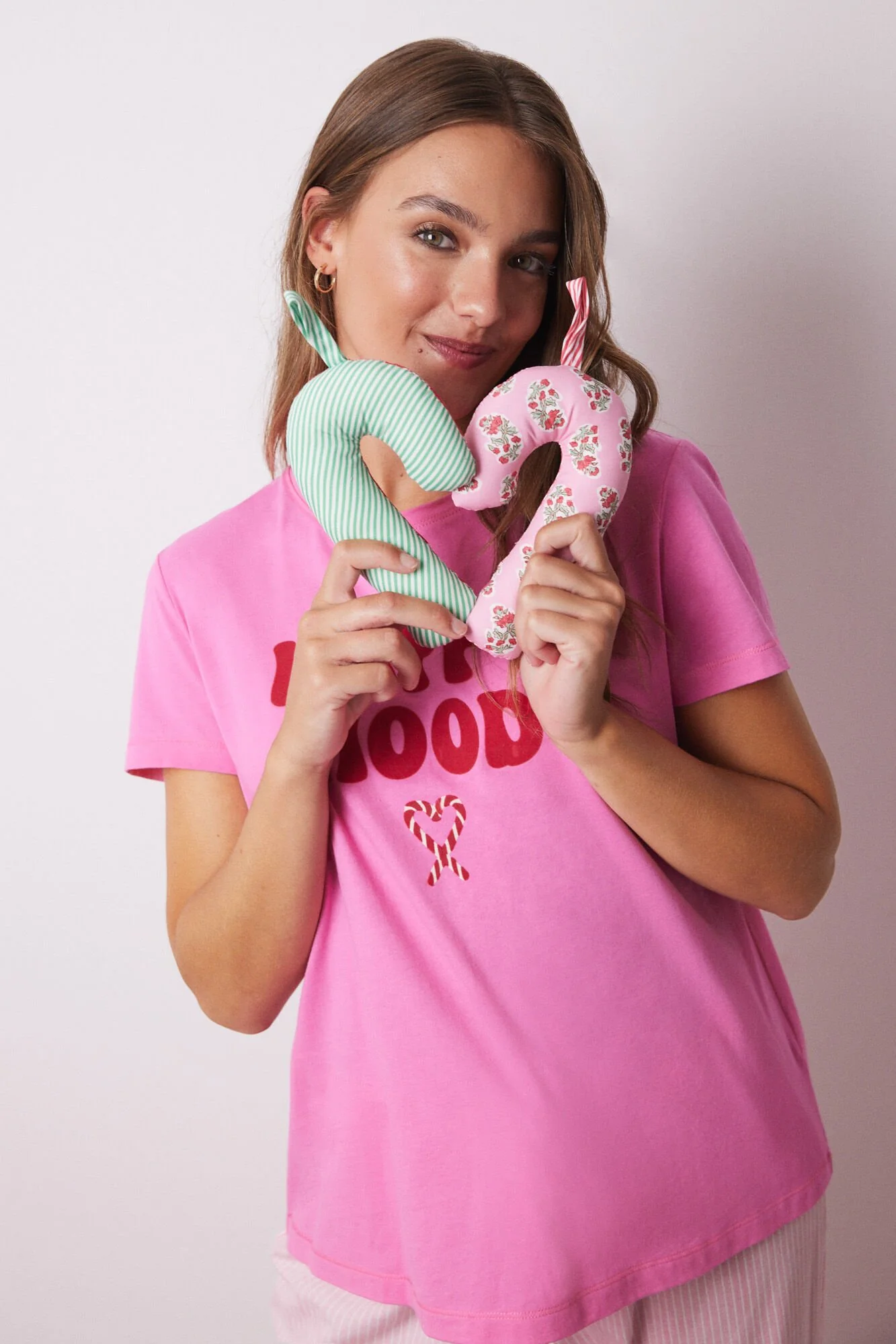 Capri pajamas 100% cotton pink striped - Image 8