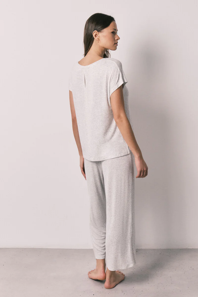 Capri pajamas in soft viscose grey - Image 5
