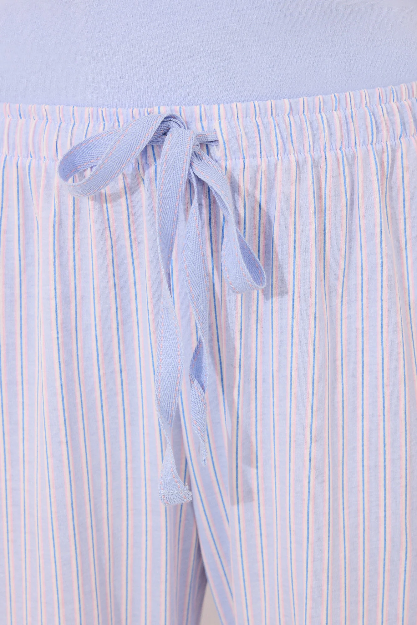 Capri pyjamas 100% cotton blue striped - Image 4