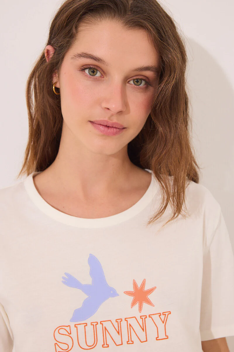 Capri pyjamas 100% cotton white flowers - Image 3