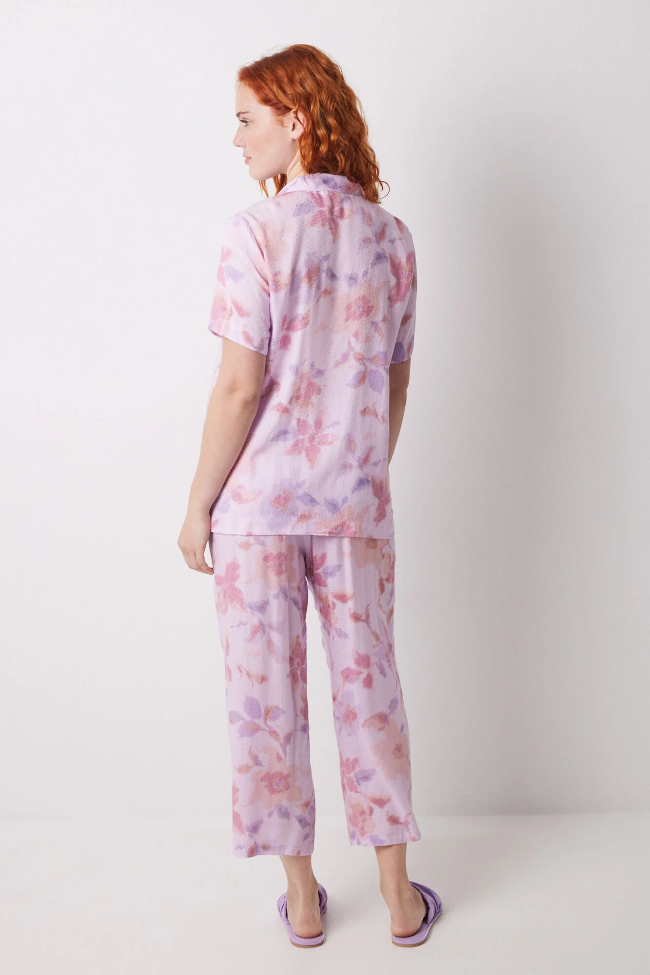 Capri viscose floral shirt pajamas - Image 2