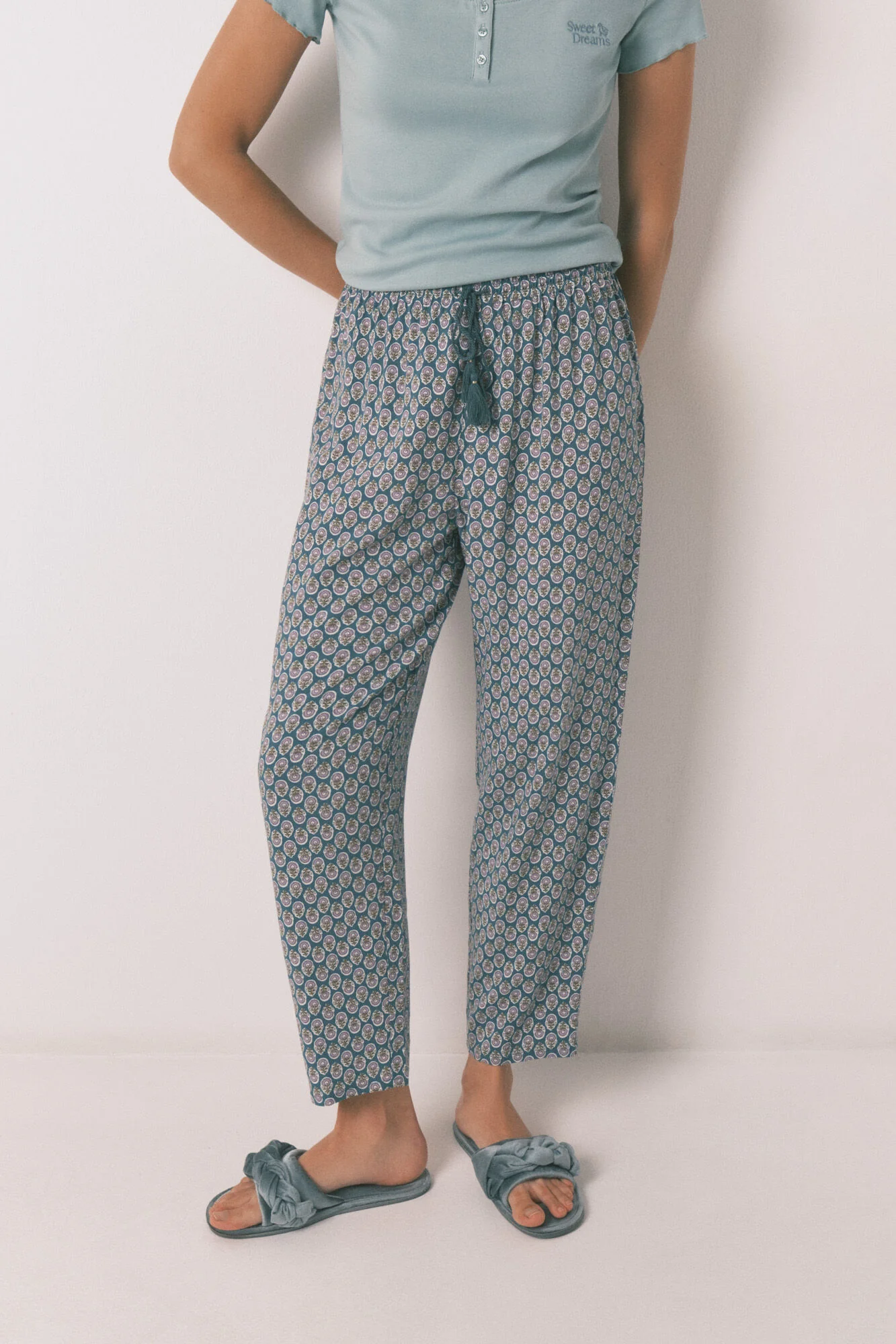 Carrot viscose print stamp long trouser - Image 2