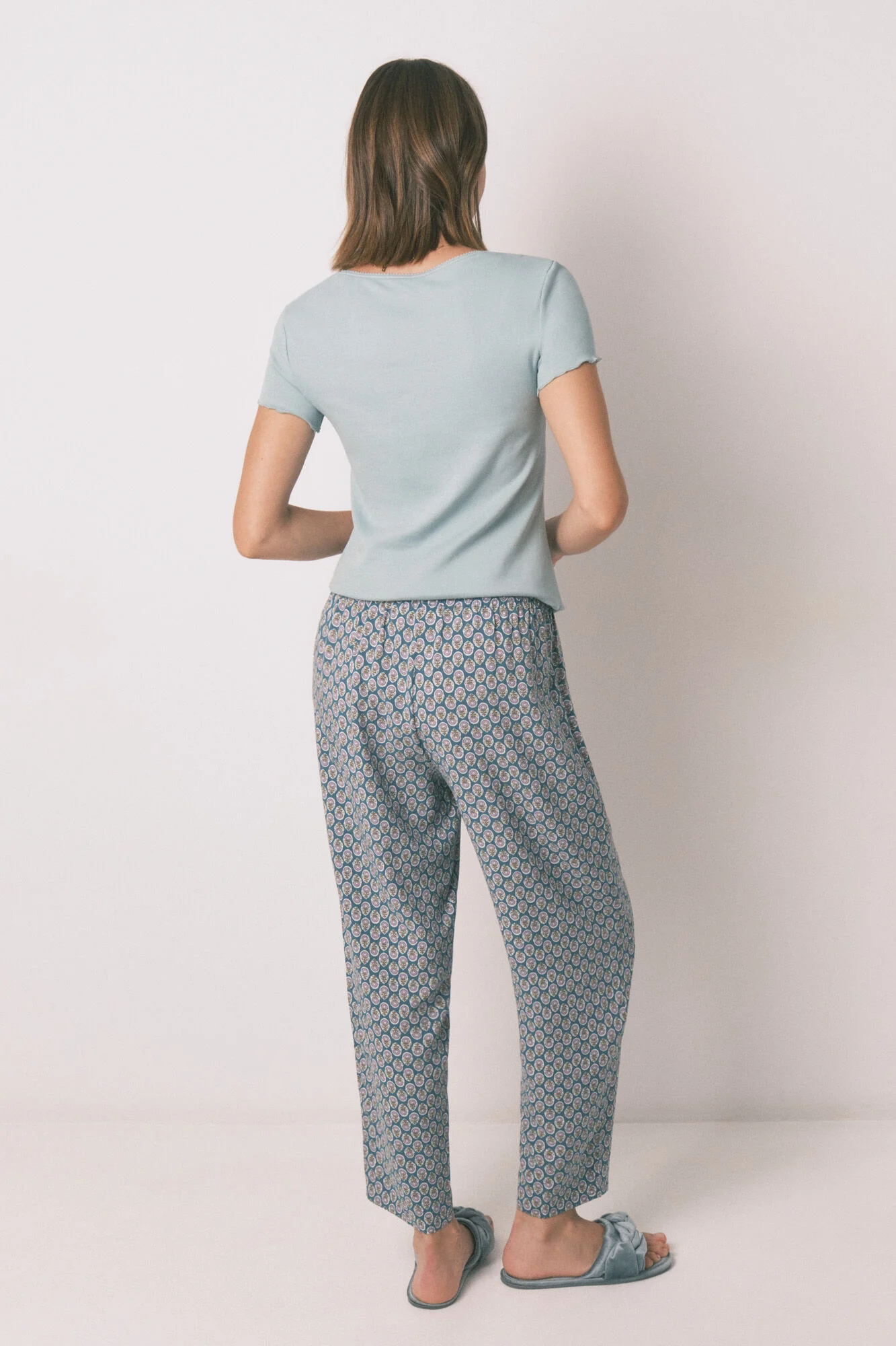 Carrot viscose print stamp long trouser - Image 3