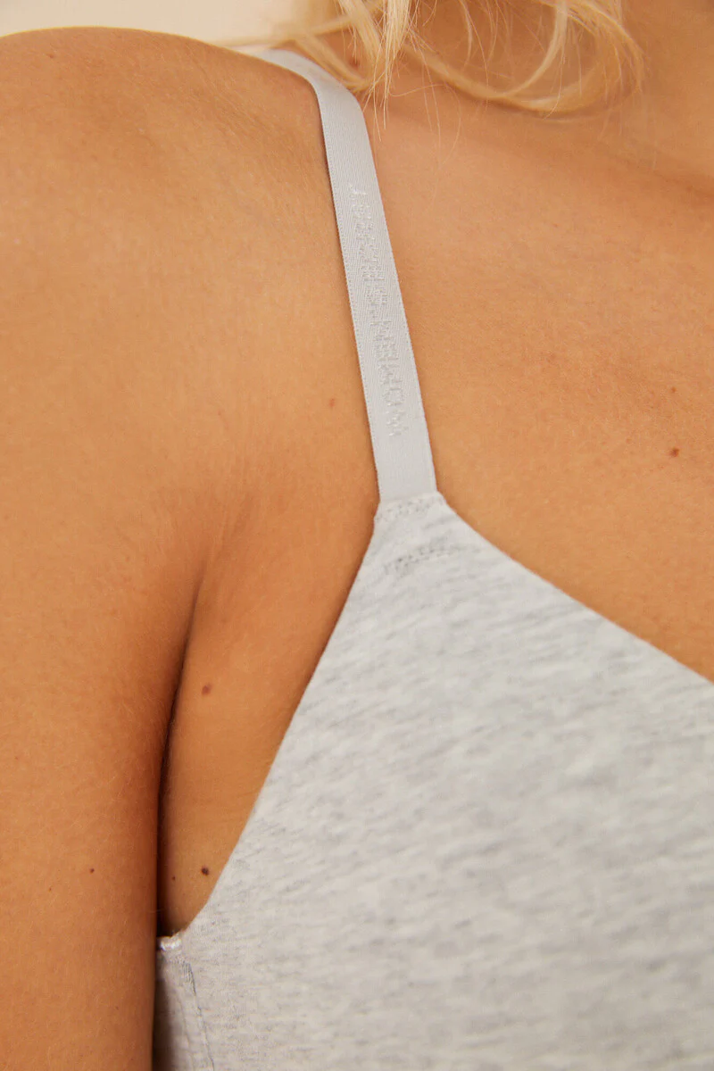 CHARMING Grey cotton triangle bra - Image 2
