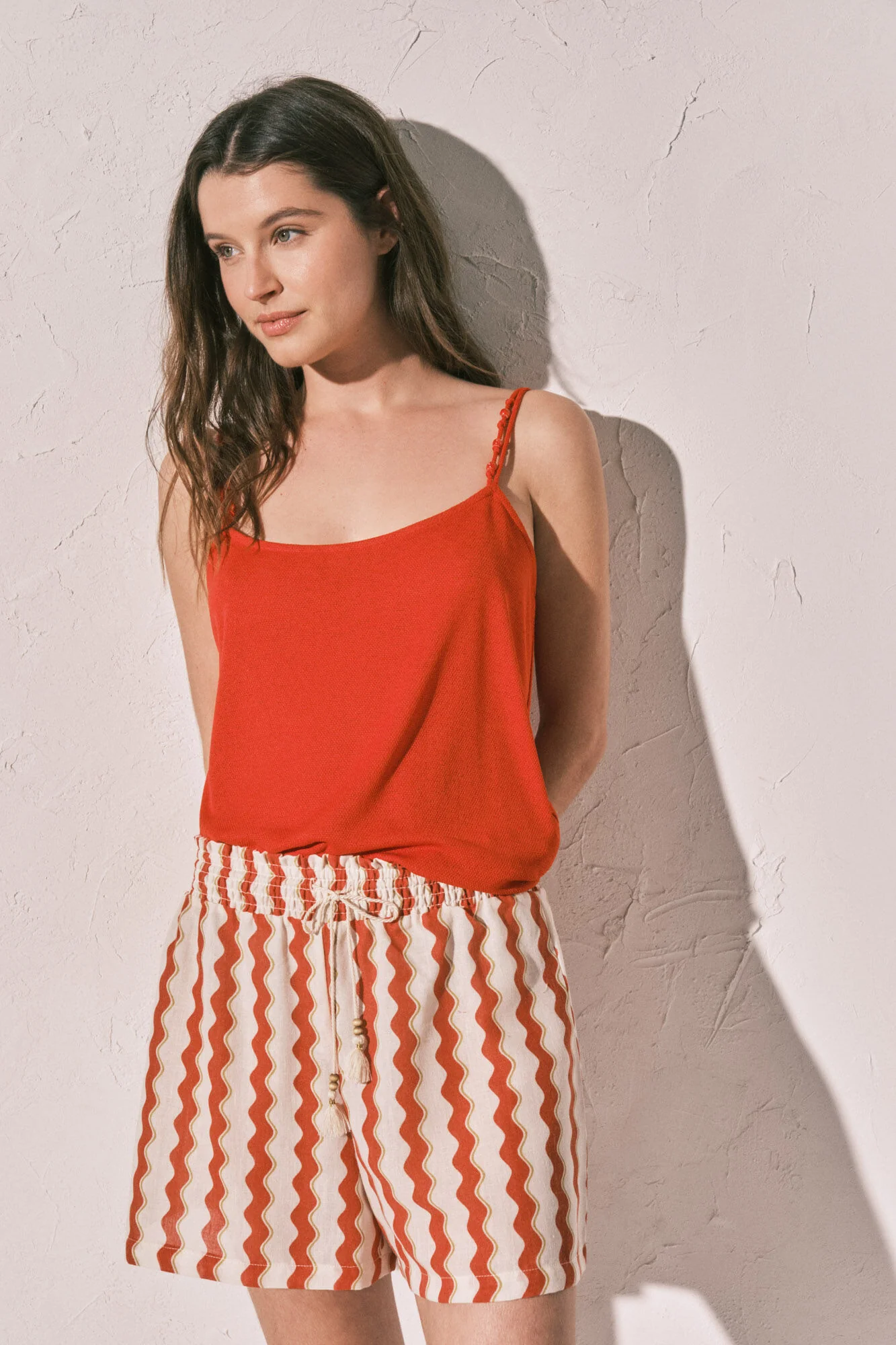 Coral thin strap vest top - Image 5
