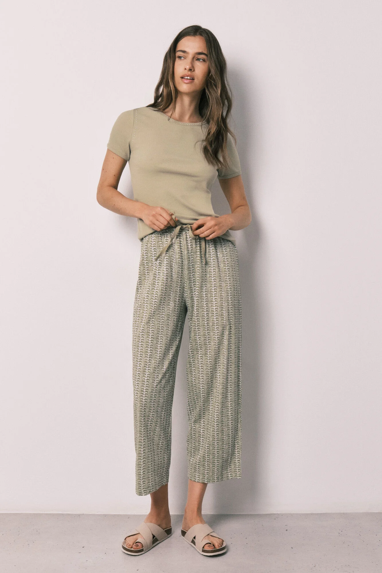 Cotton short sleeve long pyjamas