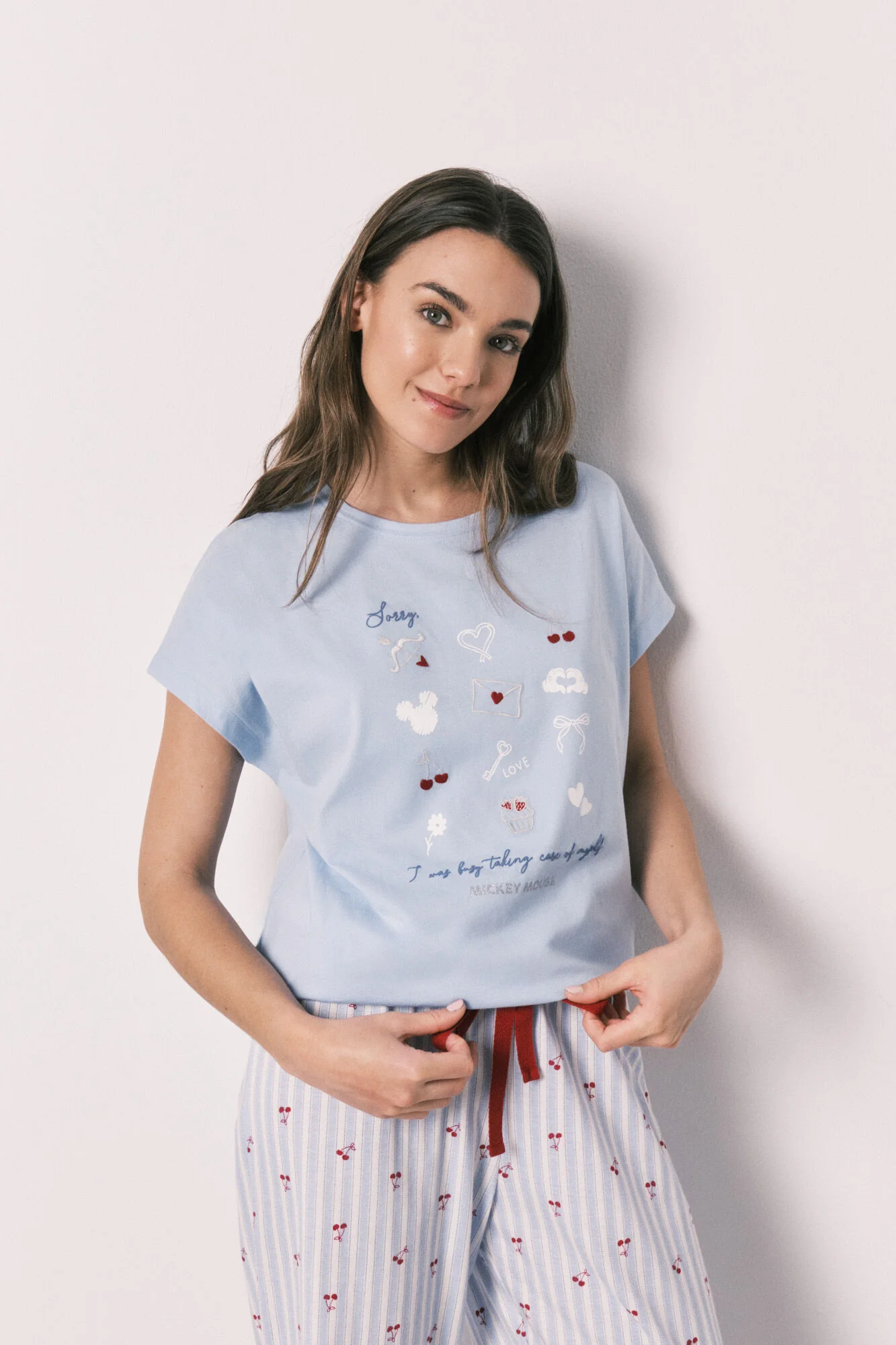 Cotton short sleeve long pyjamas MICKEY