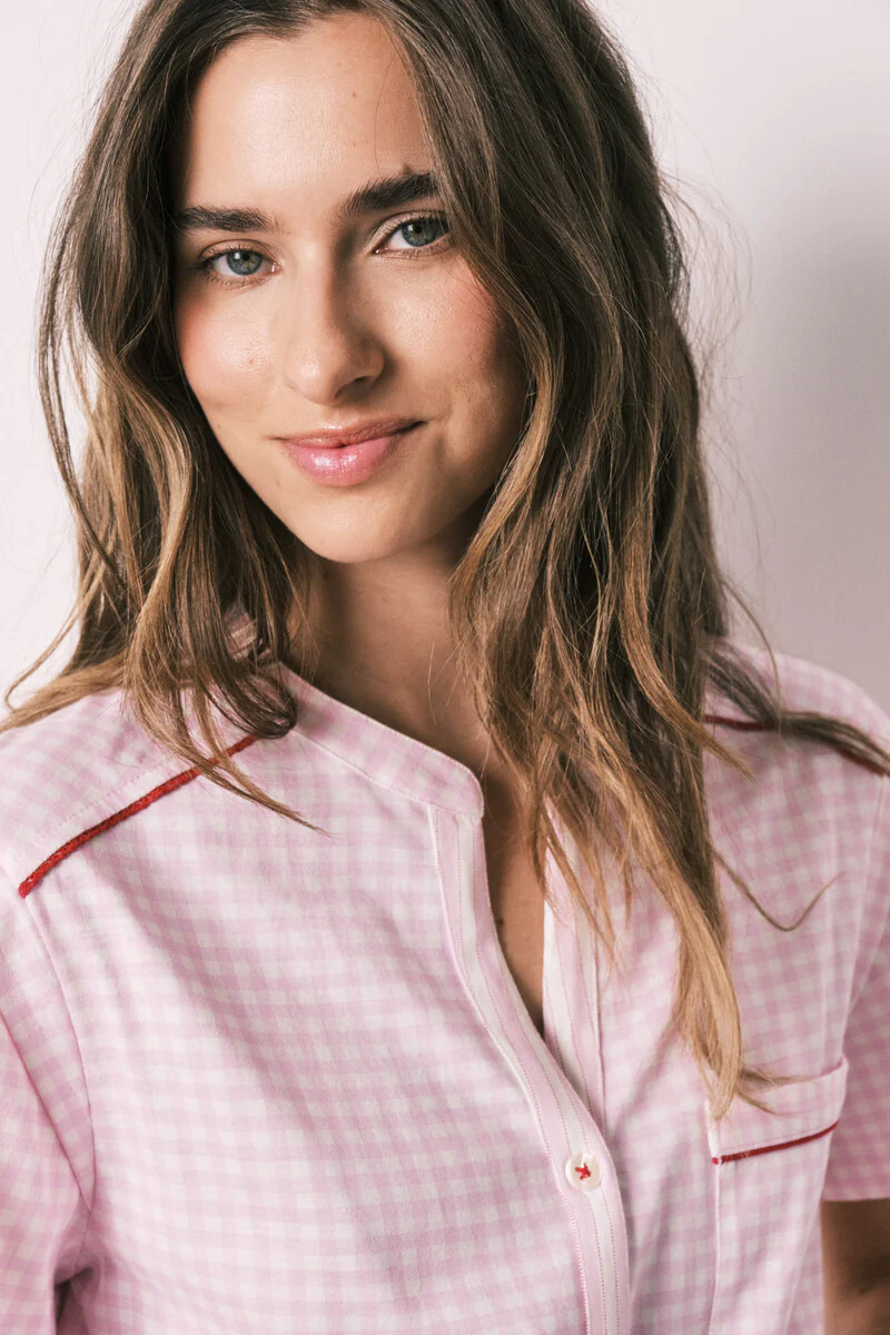 Cotton striped short sleeve long pyjamas - Image 6