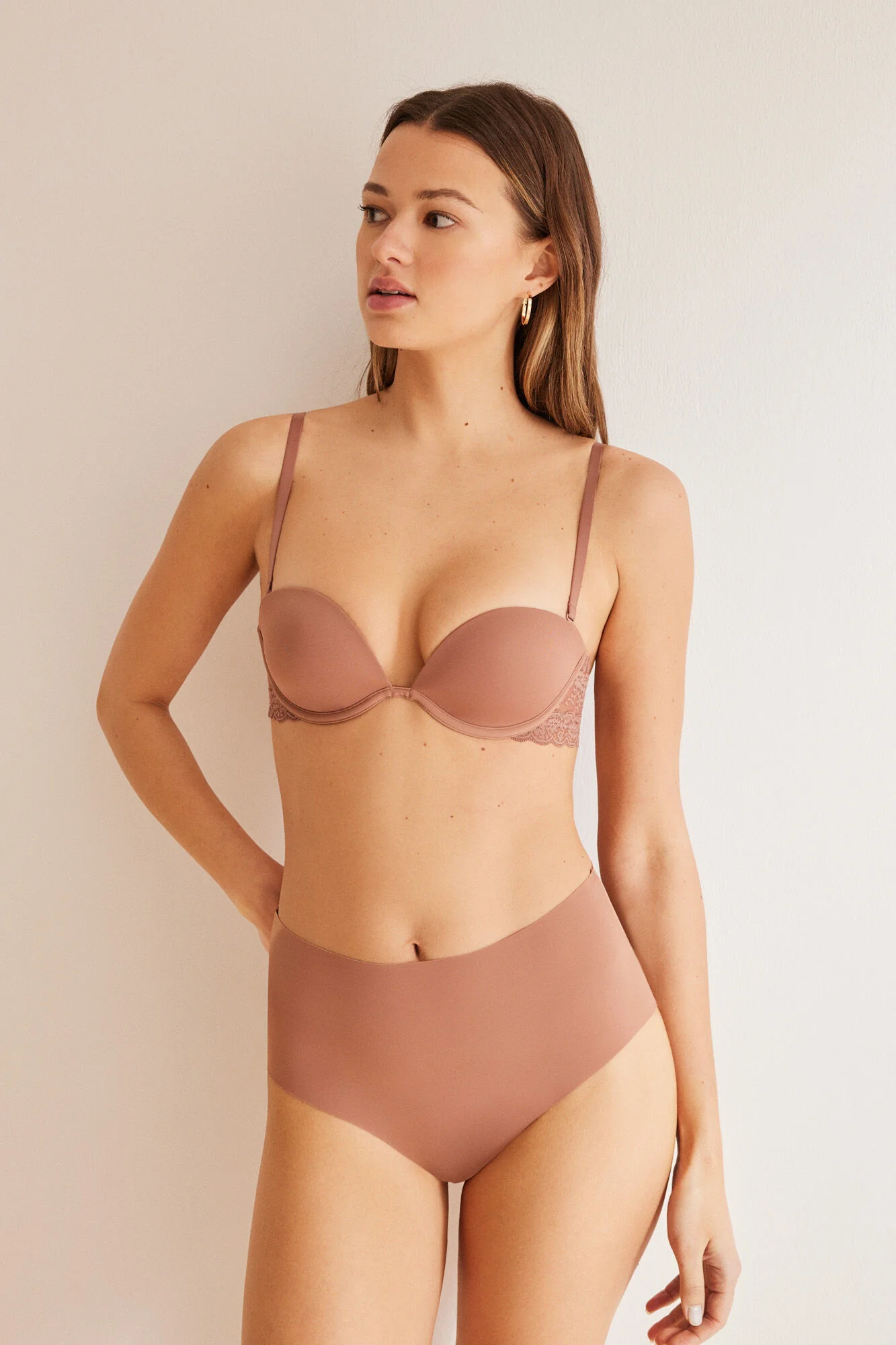 ELEGANT Brown strapless bra - Image 6