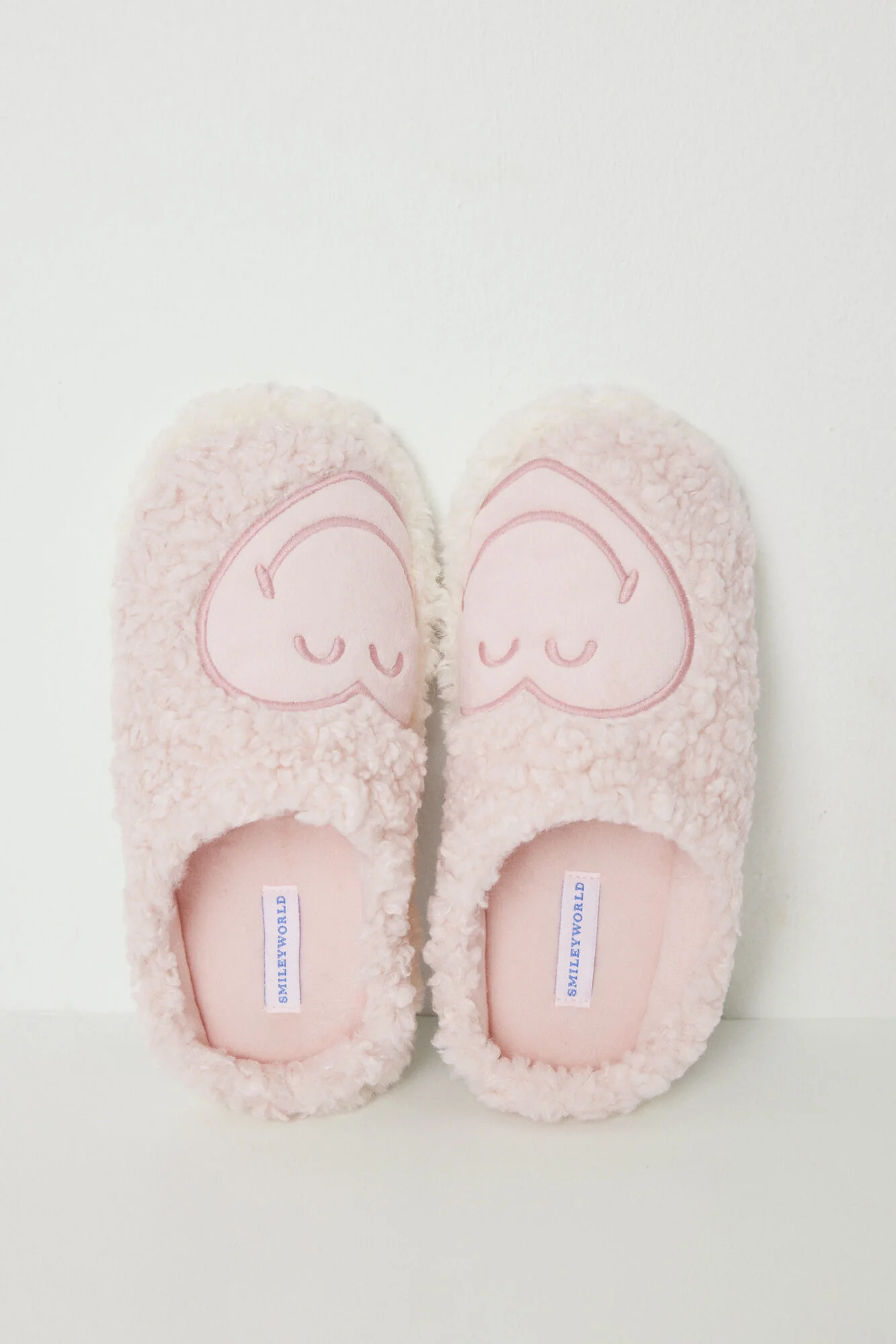 Faux shearling Smiley slippers