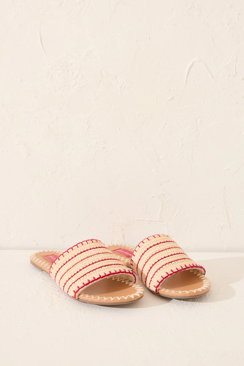 Flat sandals with raffia upper - Image 3