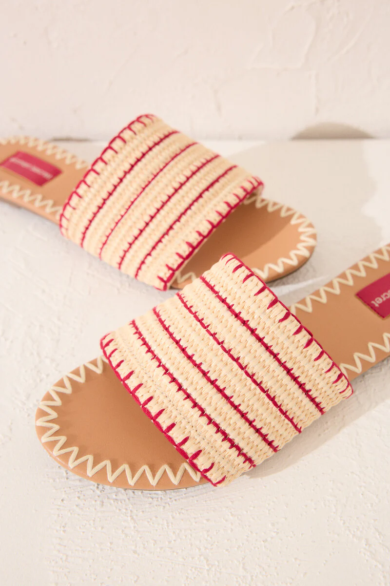 Flat sandals with raffia upper - Image 4