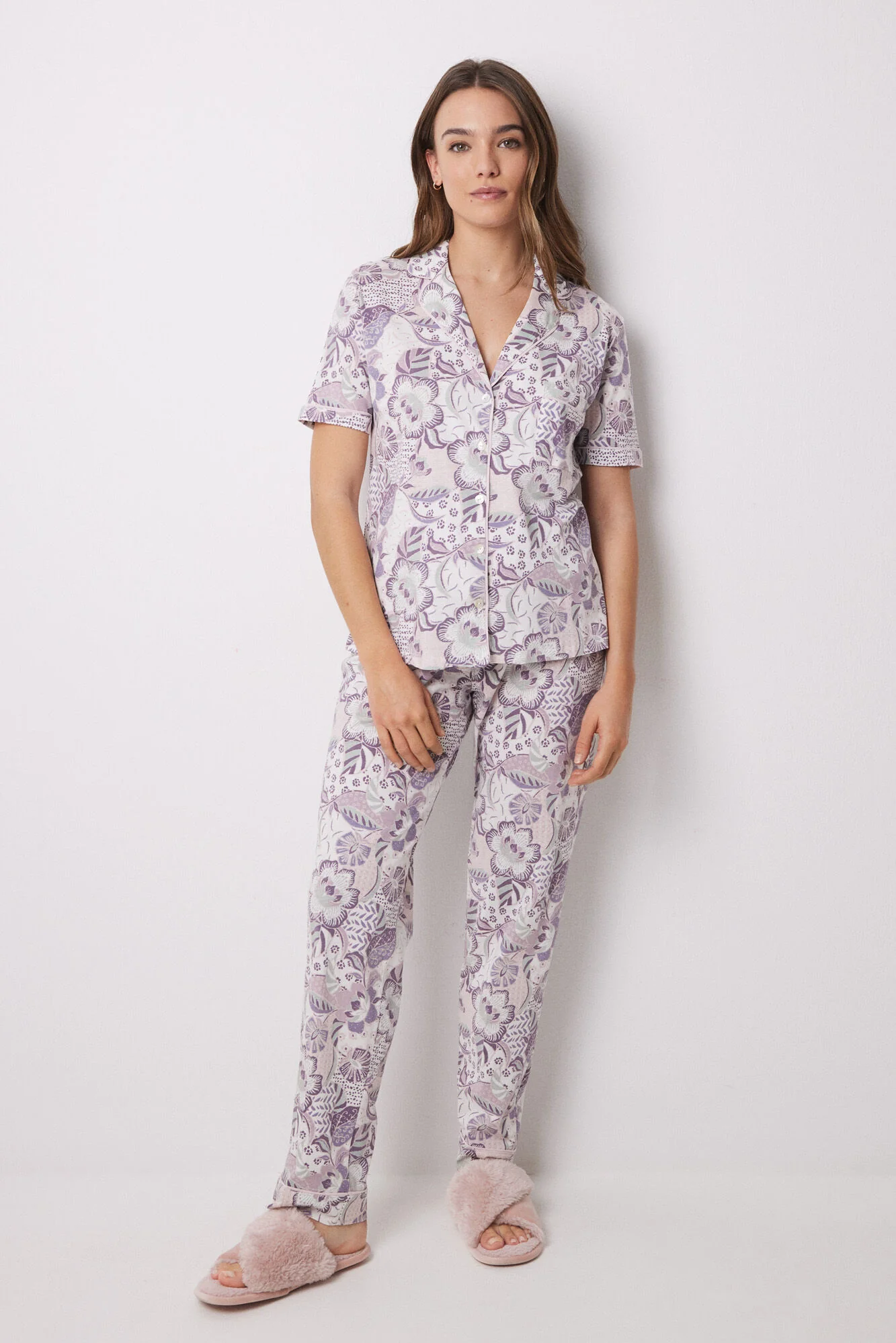 Floral 100% cotton classic pyjamas