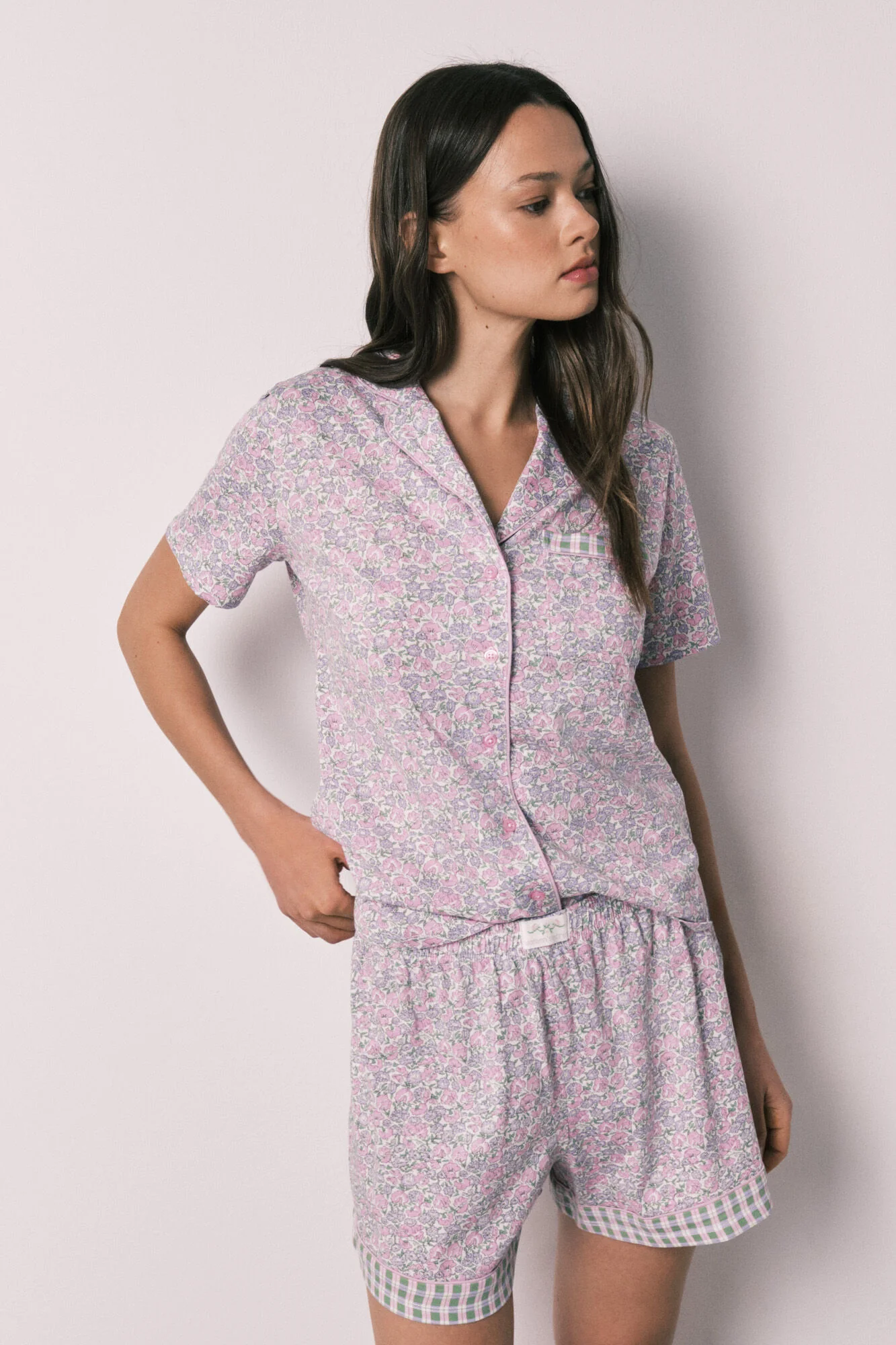 Floral cotton short classic pyjamas - Image 3