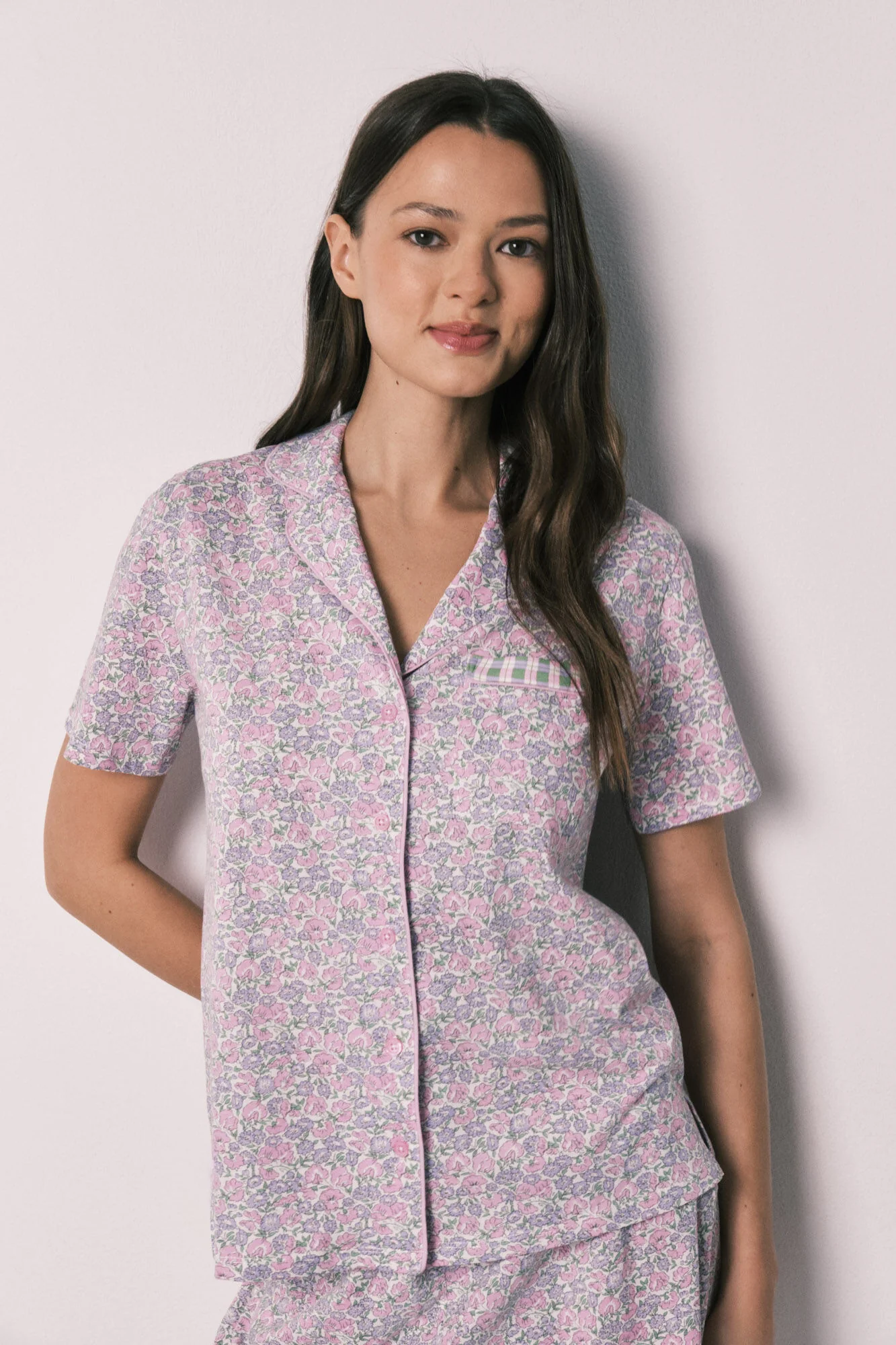 Floral cotton short classic pyjamas - Image 4