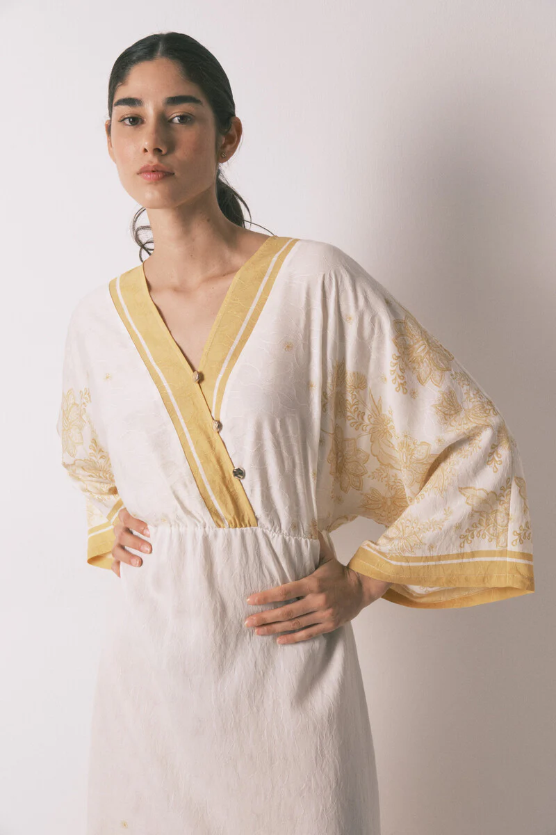 Floral jacquard caftan dress - Image 3