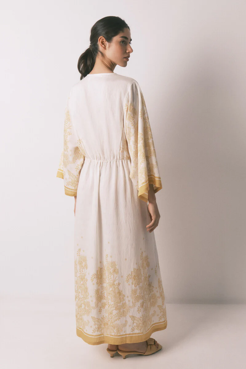Floral jacquard caftan dress - Image 5