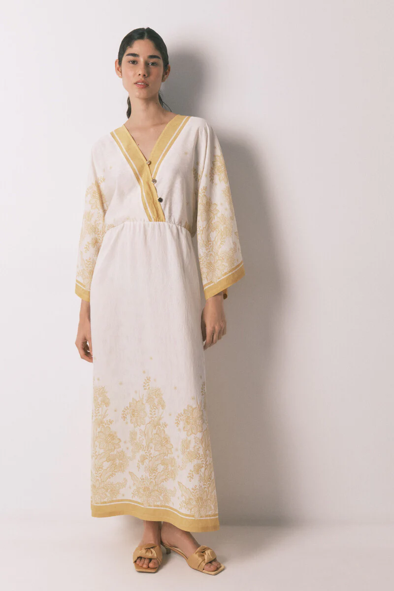 Floral jacquard caftan dress - Image 6