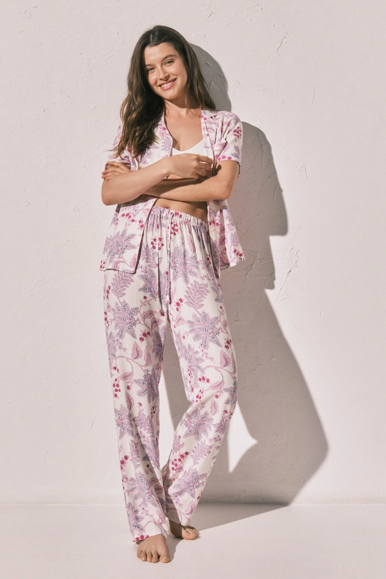 Floral print classic long pyjamas