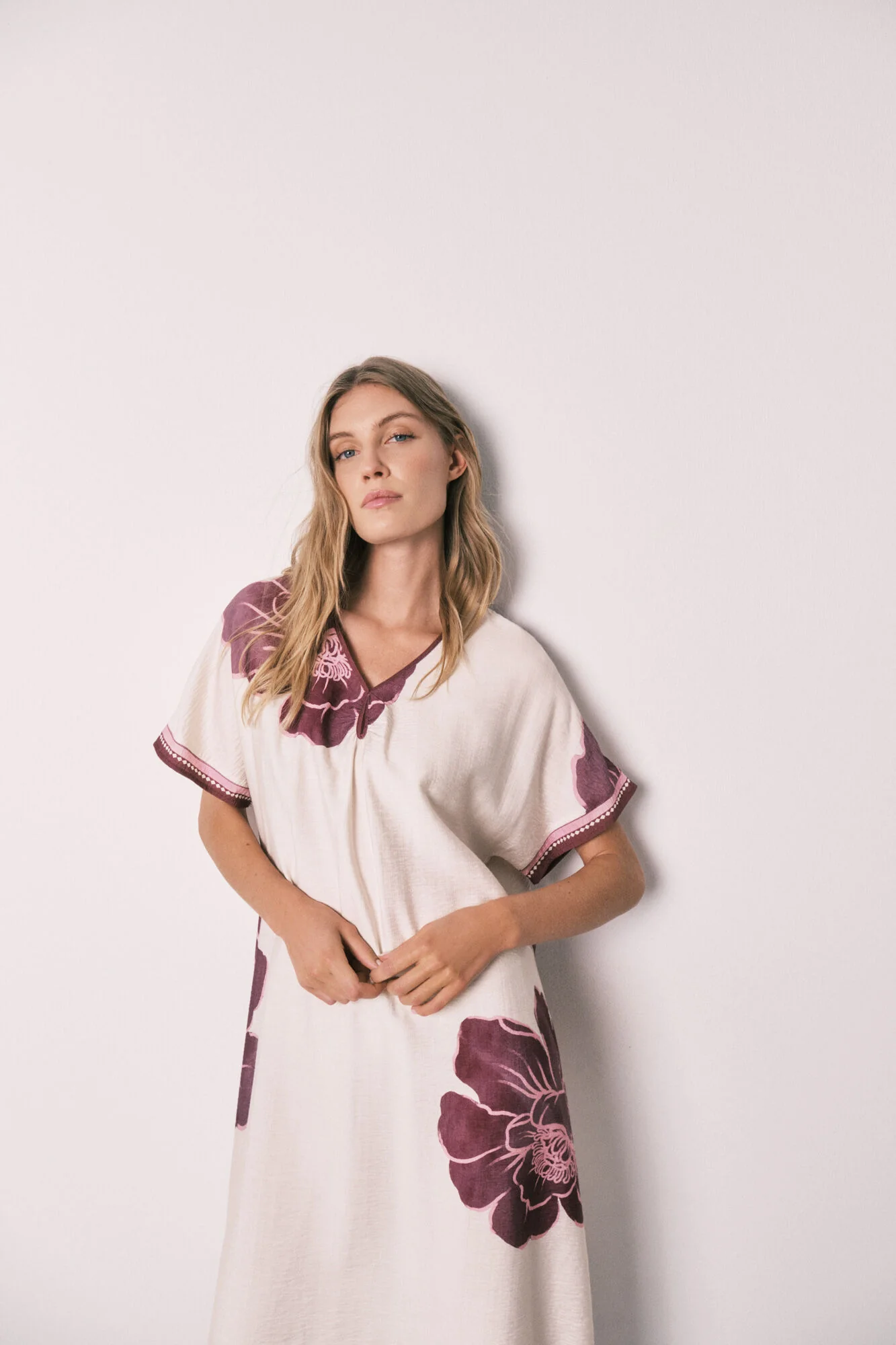 Floral short sleeve long dress - Image 5