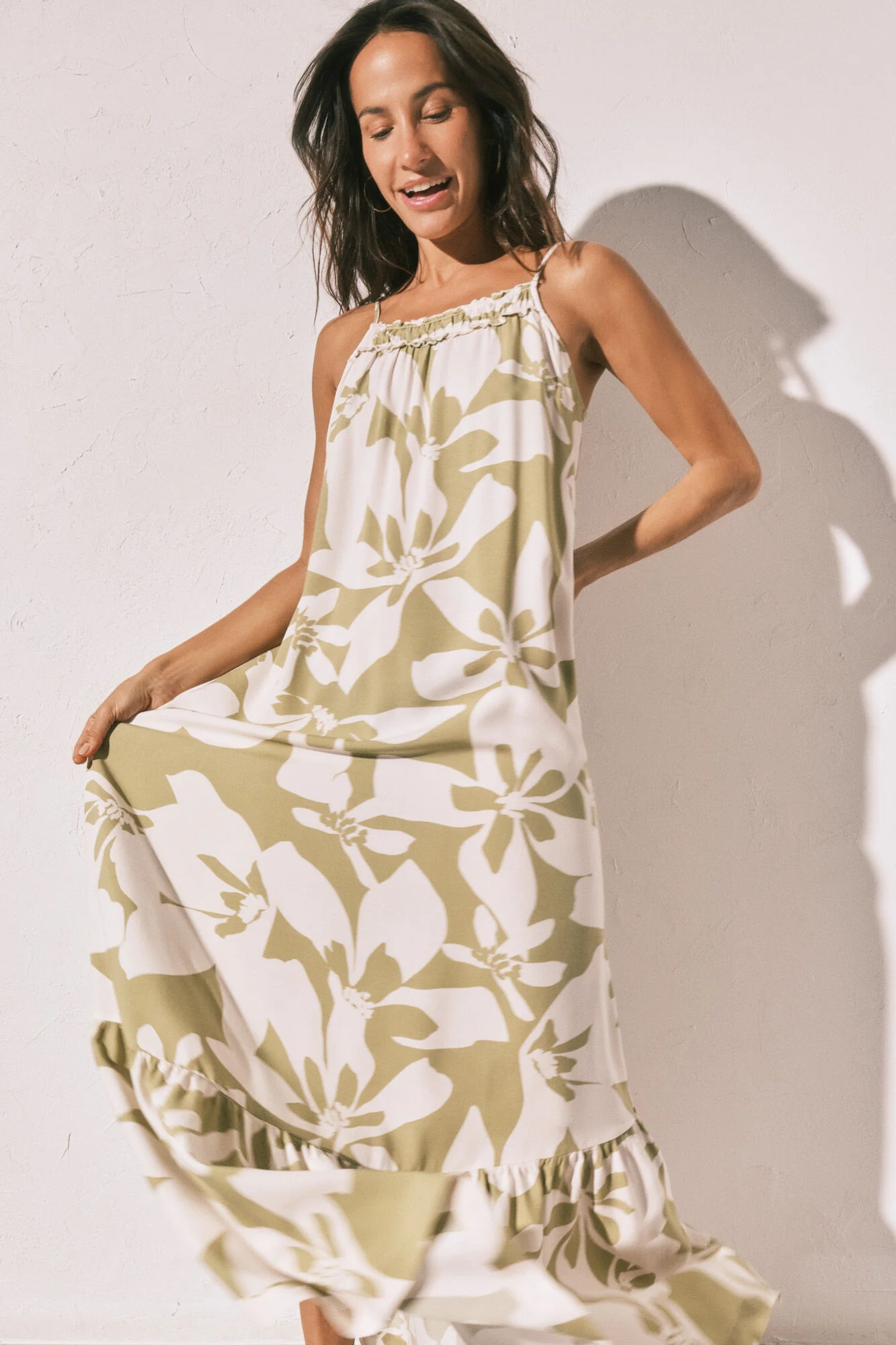 Floral strap long dress - Image 4