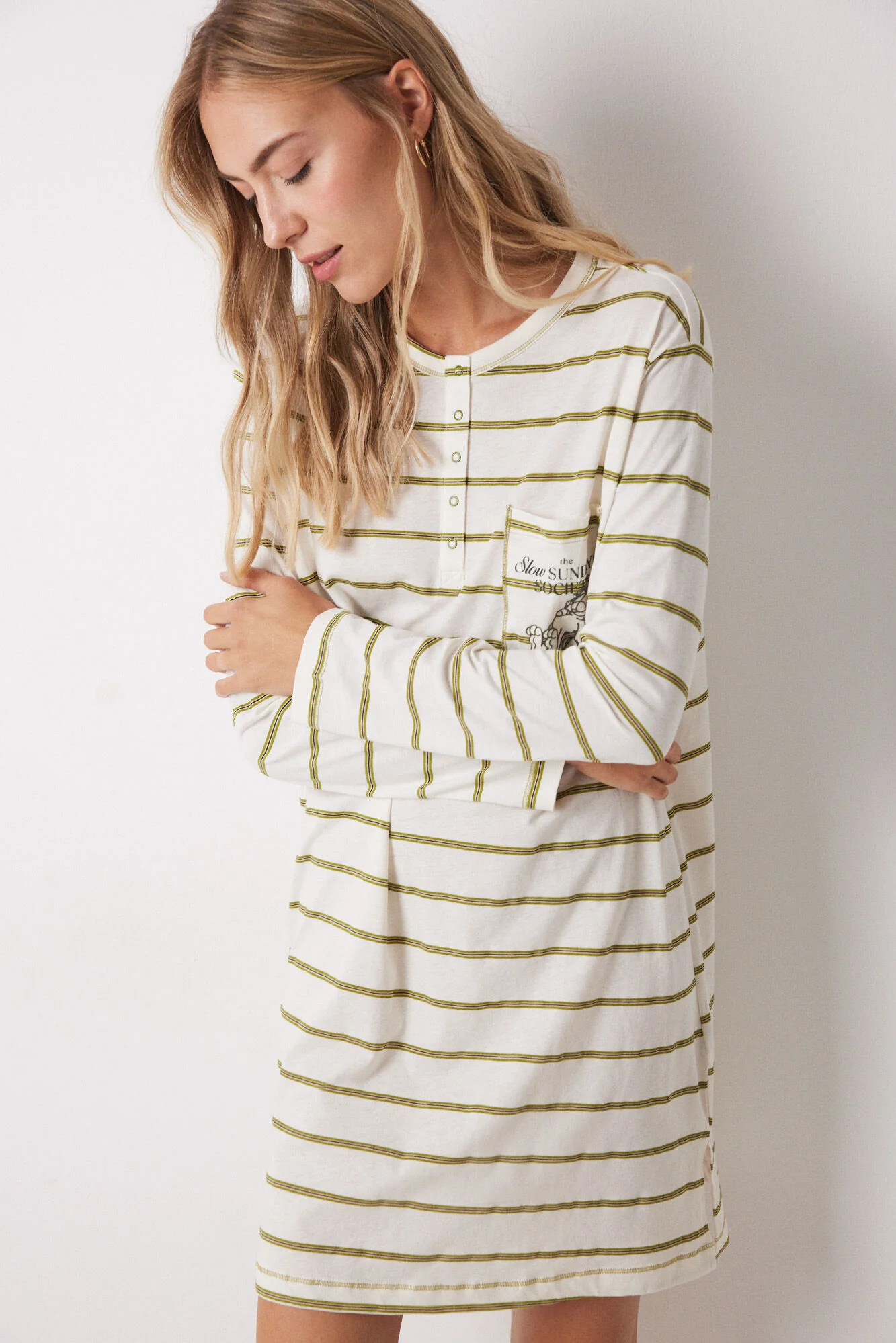Garfield striped cotton nightgown - Image 3