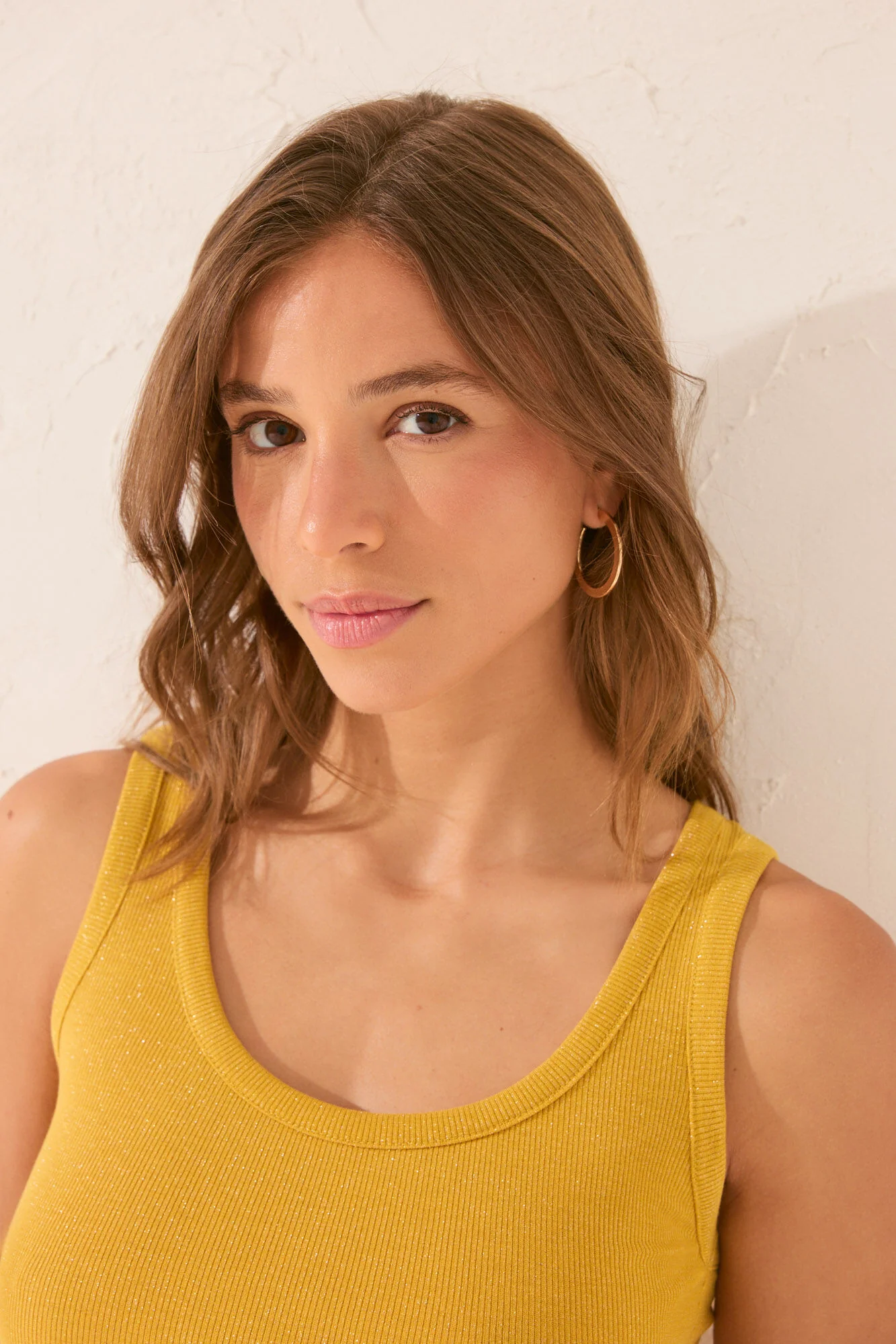Gold lurex ribbed vest top - Image 3