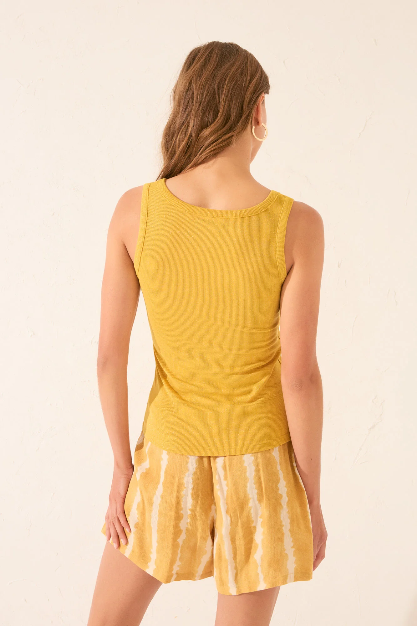 Gold lurex ribbed vest top - Image 4