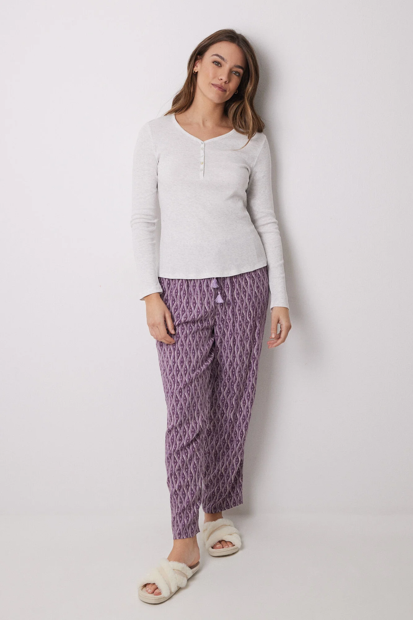 Gray ribbed long sleeve -shirt - Image 4