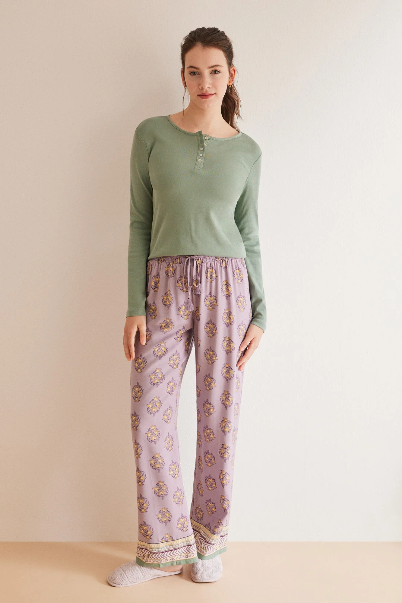 Green 100% cotton long-sleeved top - Image 5