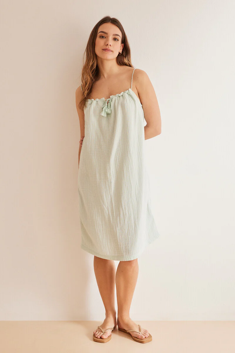 Green 100% cotton nightgown - Image 2