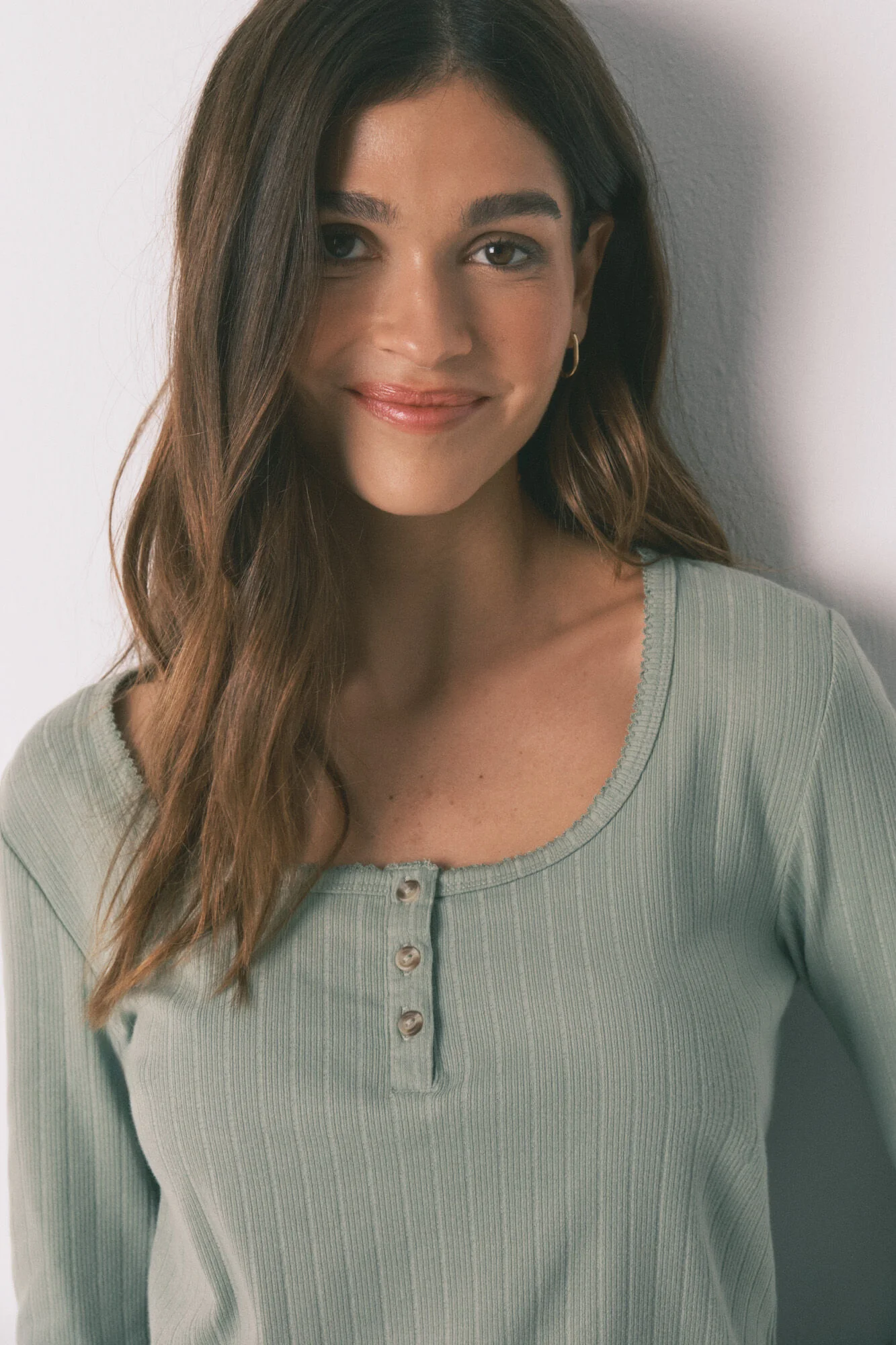 Green cotton floral print long pyjamas - Image 5