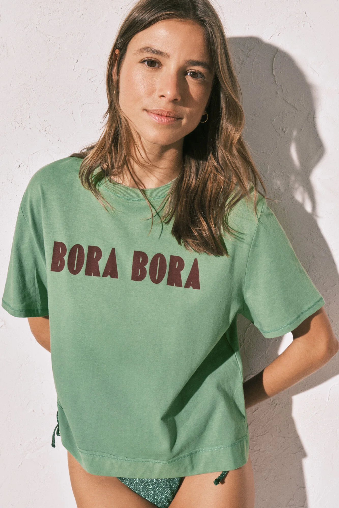 Green cotton oversized T-shirt