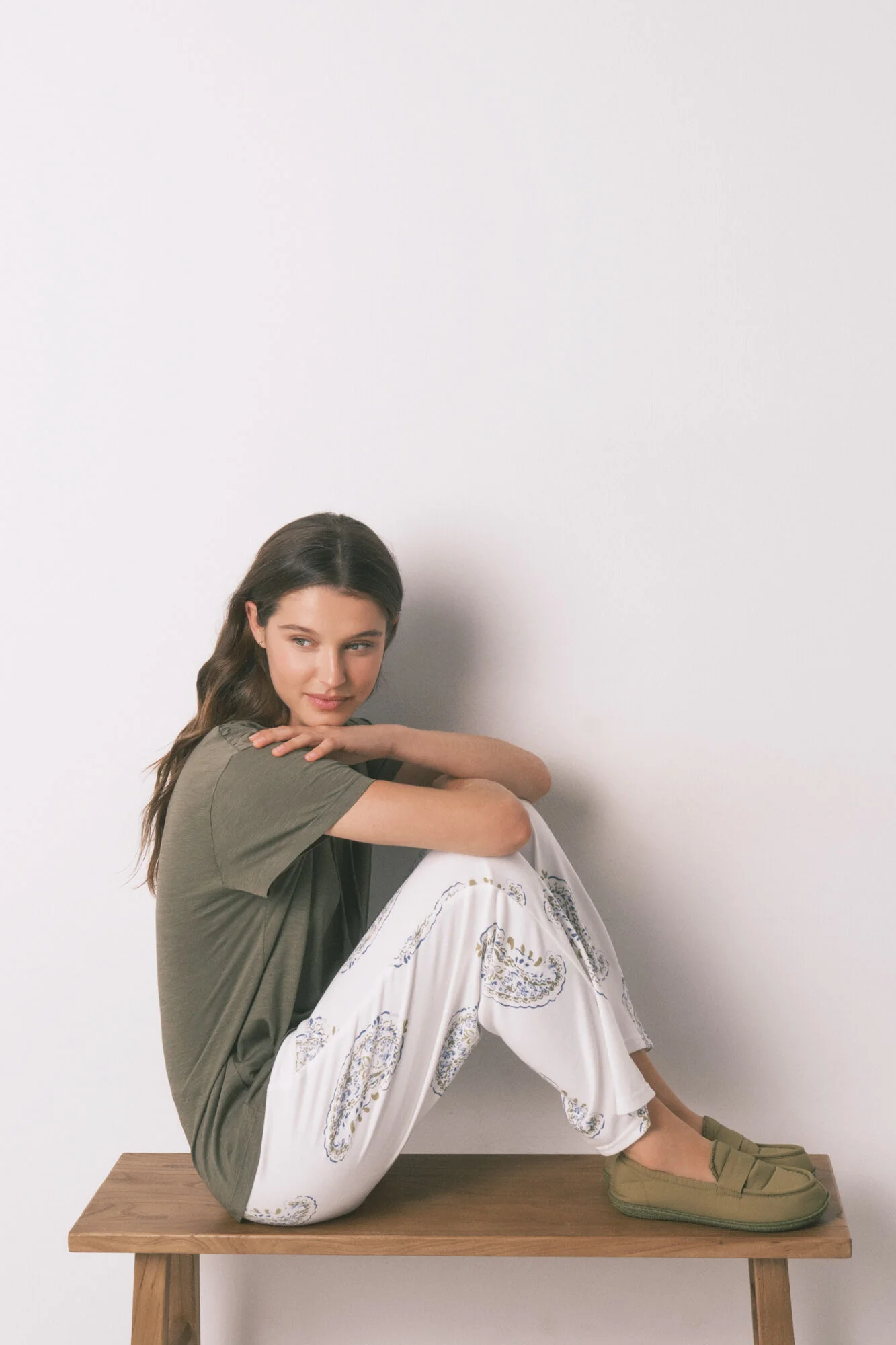 Green cotton ruched short sleeve T-shirt - Image 5