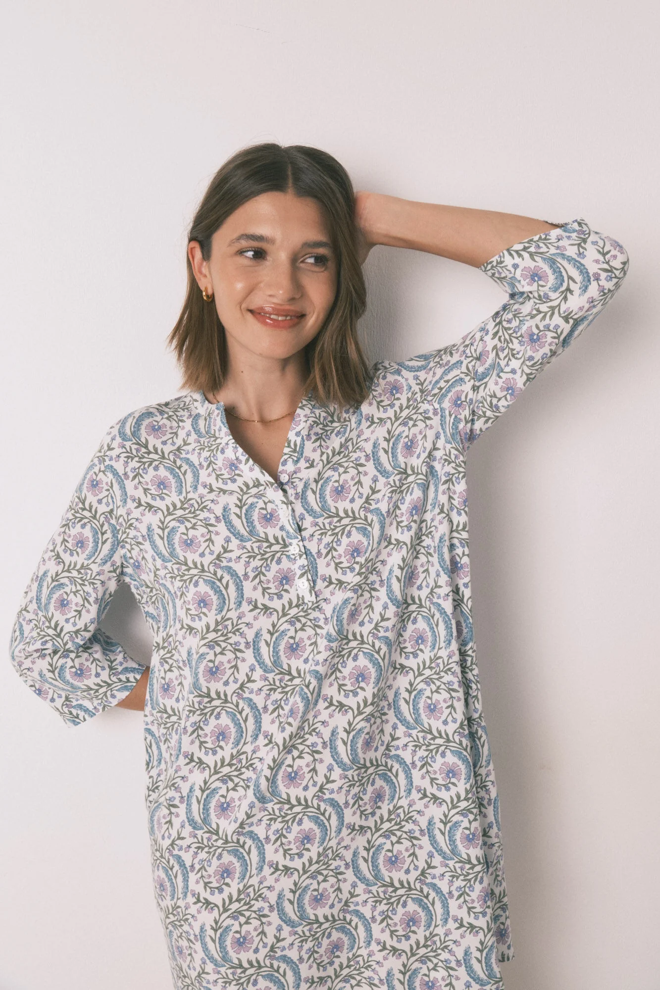 Green floral 3/4 sleeve camisole - Image 6