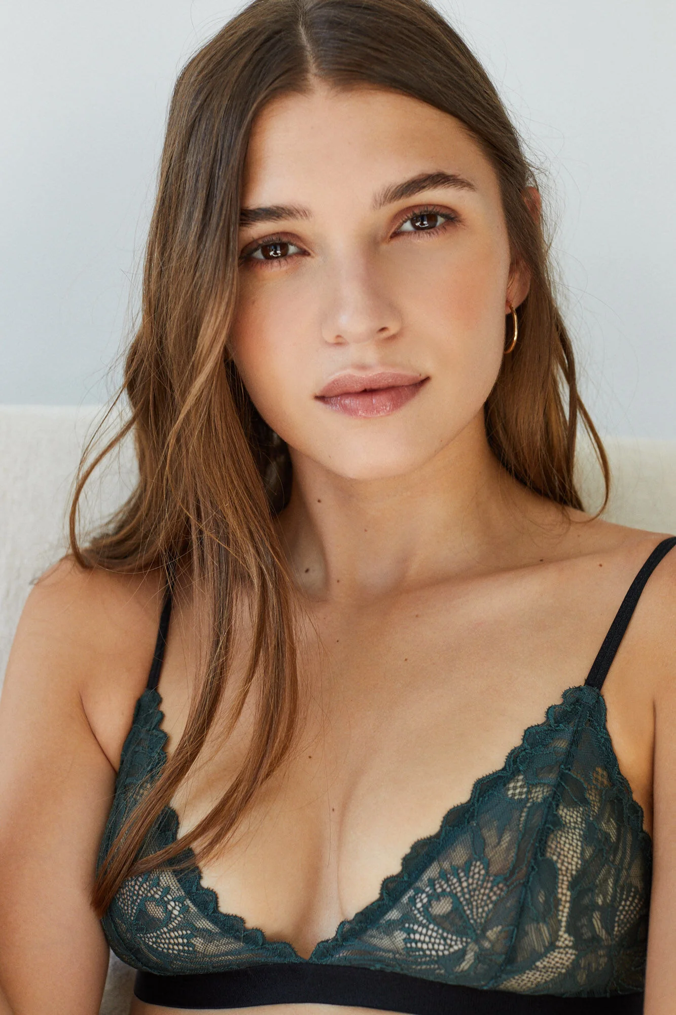 Green lace triangle bra - Image 3