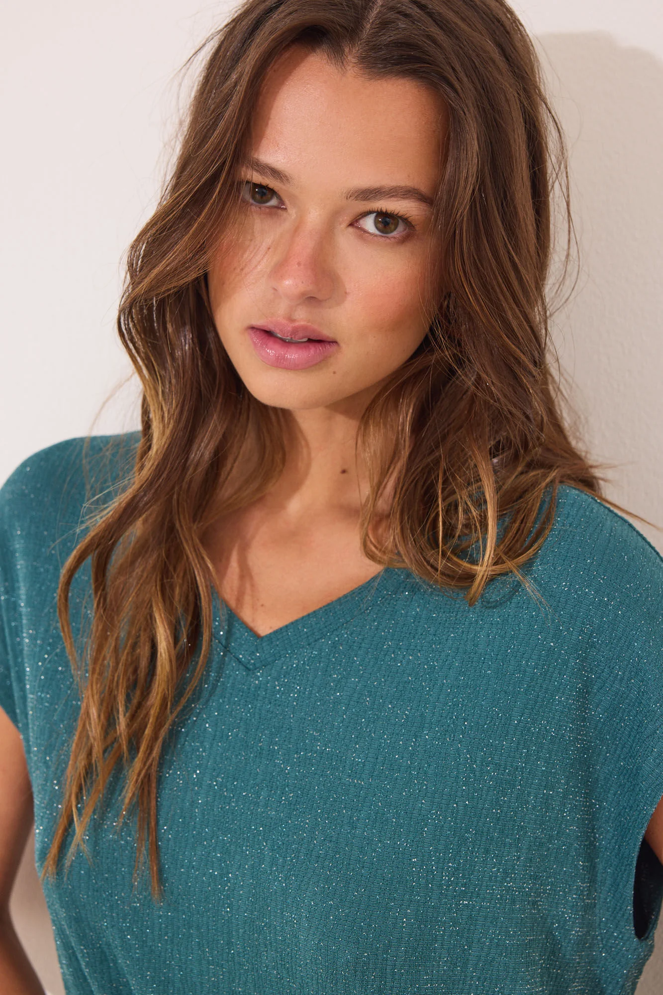 Green lurex t trouser and T-shirt set - Image 5