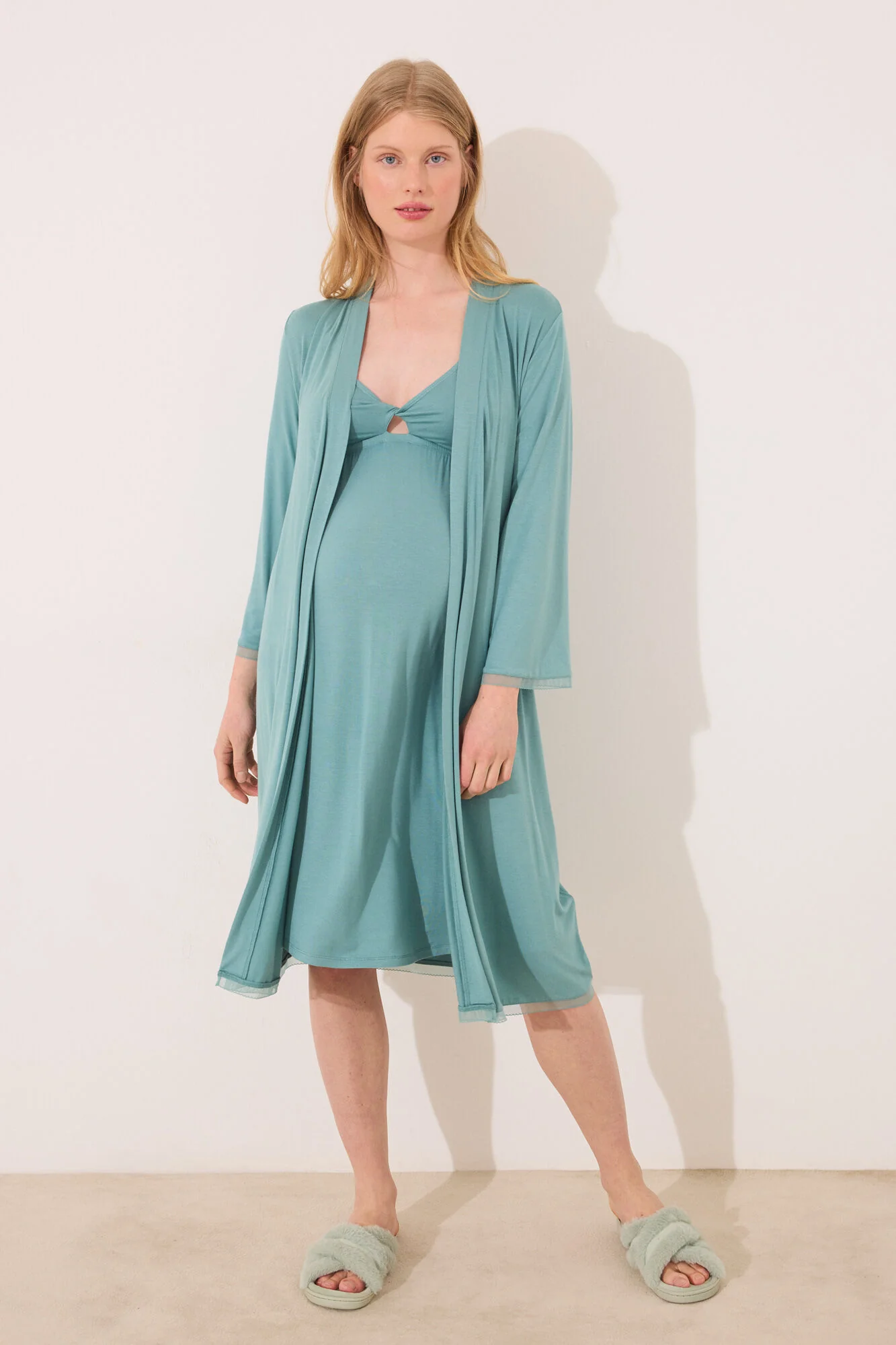 Green "Maternity" robe - Image 6