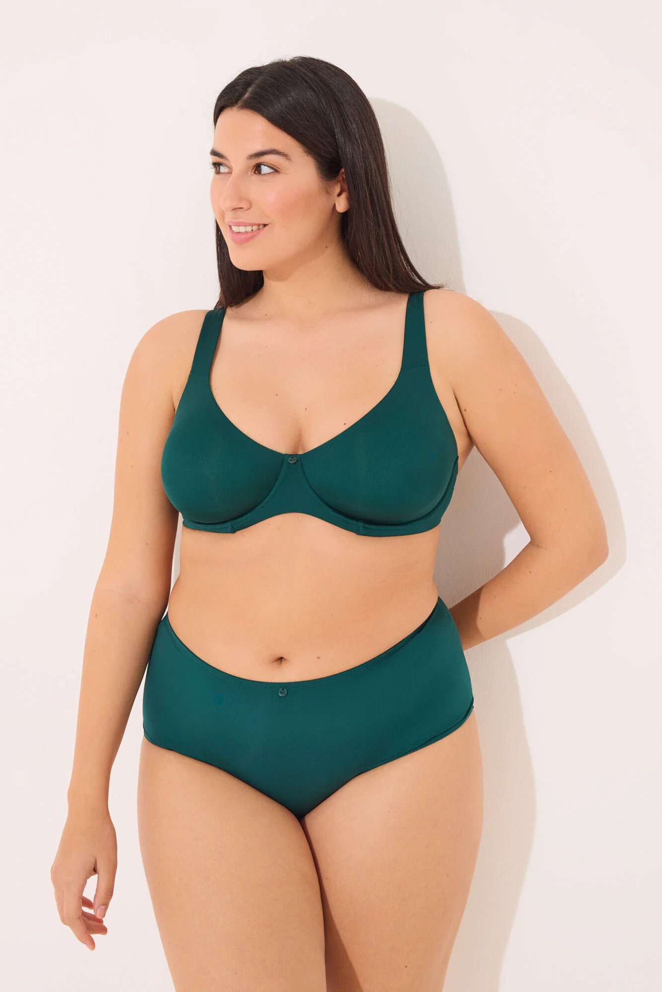 Green microfibre classic high panty - Image 4